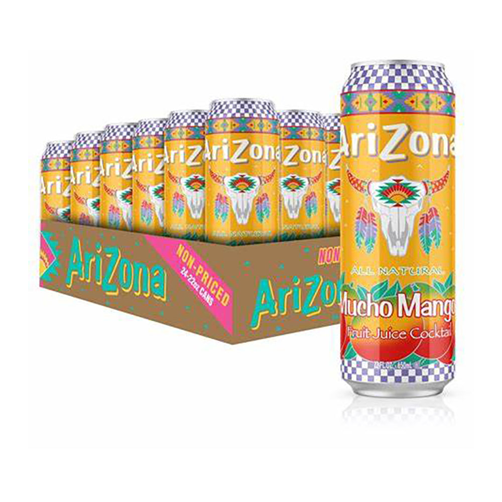 AriZona Mucho Mango Iced Tea | 22oz Canned Drink - Refreshing Tropical Flavor for Summer, Parties & Outdoor Activities