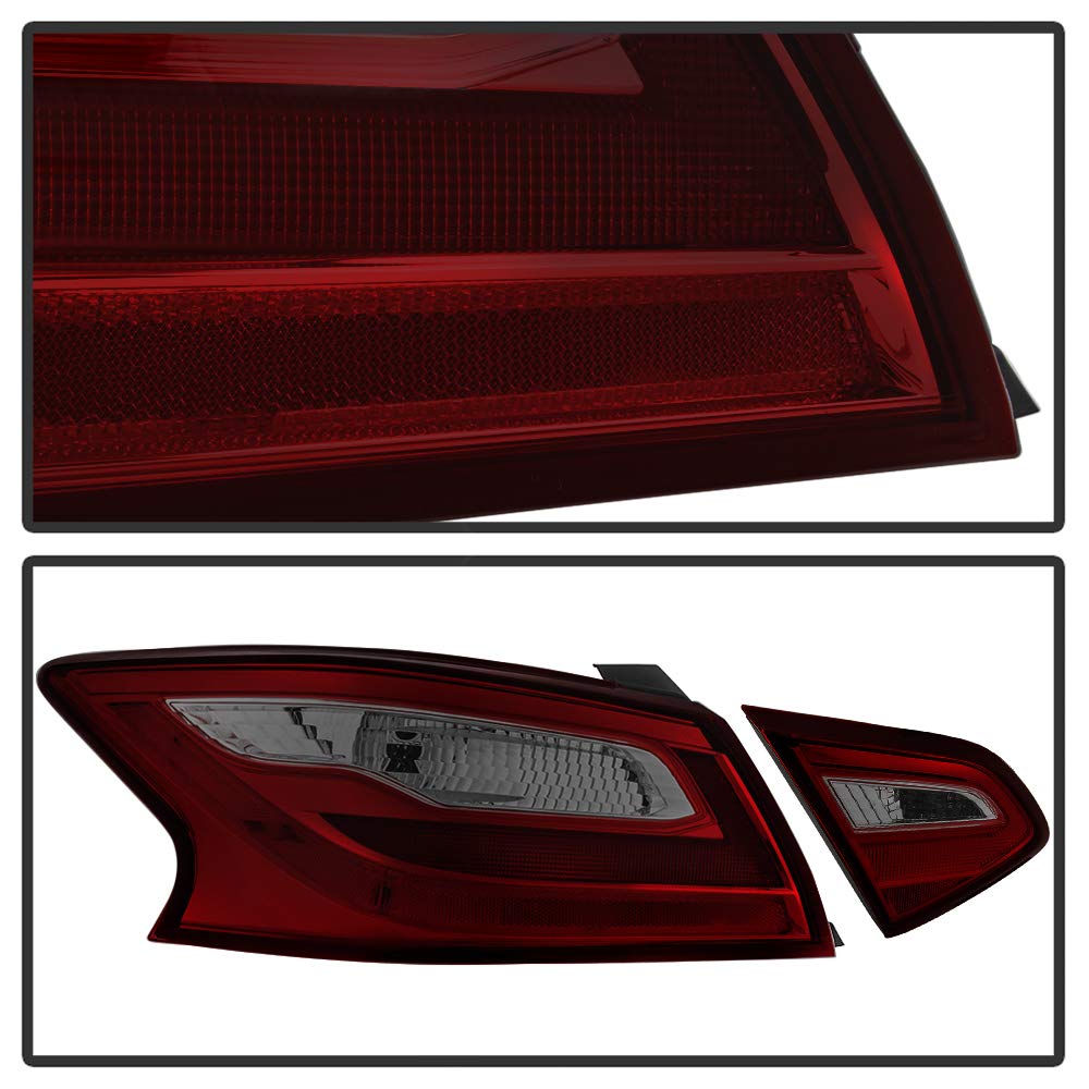 ACANII Red Smoke LED Tail Lights & Brake Lamps - Compatible with 2016-2018 Nissan Altima Sedan (4-Piece Set, Driver & Passenger Side) | Enhanced Safety & Style for Night Driving & Custom Car Upgrades