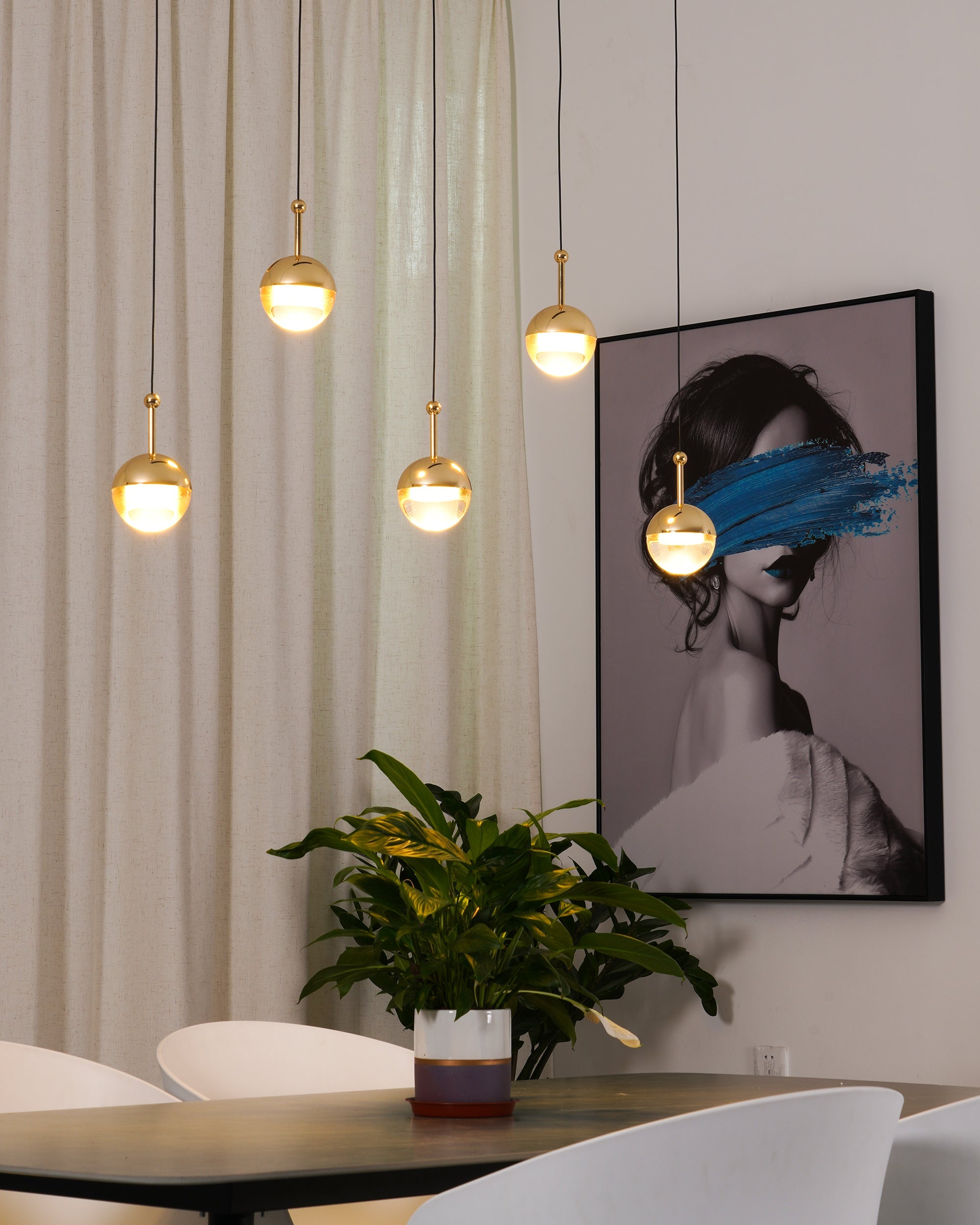 Dora Modern LED Pendant Light Fixture - Adjustable Hanging Chandelier for Kitchen Island, Dining Room, Bedroom & Living Room Lighting