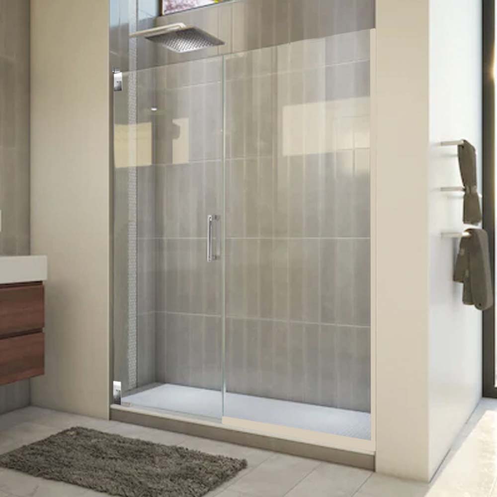 Premium Stone Casings & Pivot Shower Door Kit - Heavy Duty Frameless Glass Shower Enclosure for Modern Bathrooms - Perfect for Home Renovation & Luxury Bathroom Upgrades