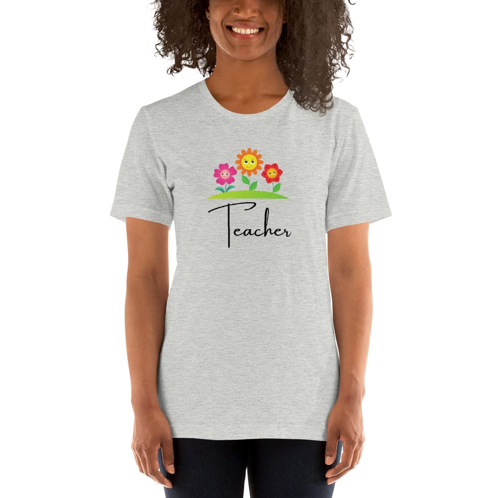 Best Teacher T-Shirt - Floral Educator Shirt for Women & Men - Cute Flower Print Classroom Tee - Perfect Teacher Appreciation Gift - Ideal for School, Teaching, and Everyday Wear