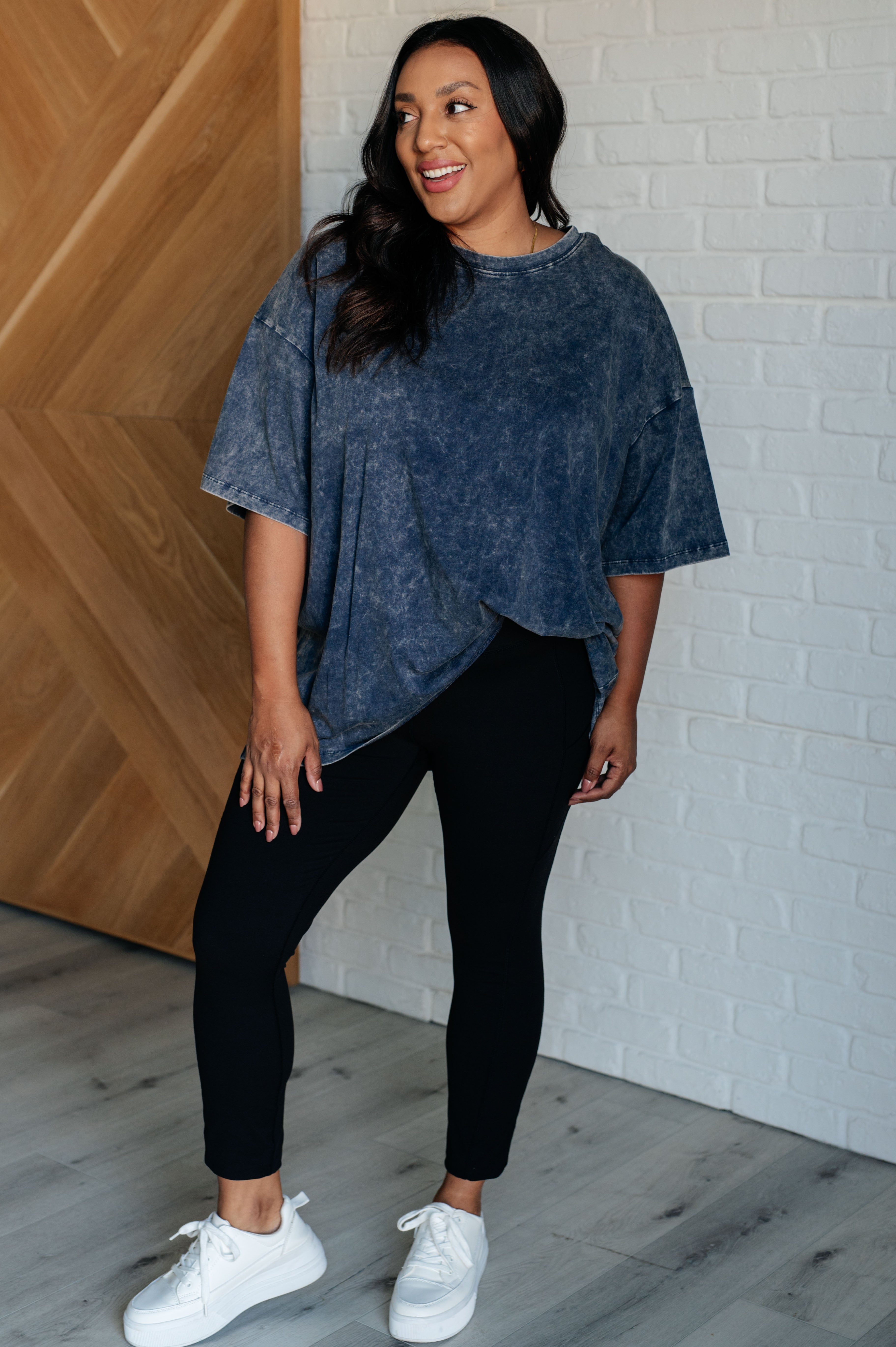 Don't Mind Me Mineral Wash Drop Shoulder T-Shirt in Blackberry - Soft Vintage Washed Cotton Tee for Women | Casual Streetwear, Layering Essential, Everyday Comfort