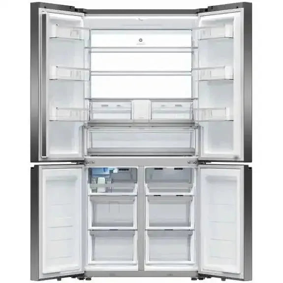 Fisher & Paykel 690L Quad Door Refrigerator - Black Stainless Steel | Large Capacity French Door Fridge for Modern Kitchen & Open Plan Living Spaces
