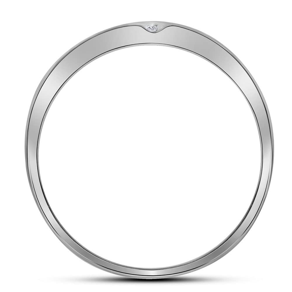 10K White Gold Men's Round Diamond Double Row Wedding Band - 1/8 CTTW, Elegant & Durable for Weddings, Anniversaries & Special Occasions