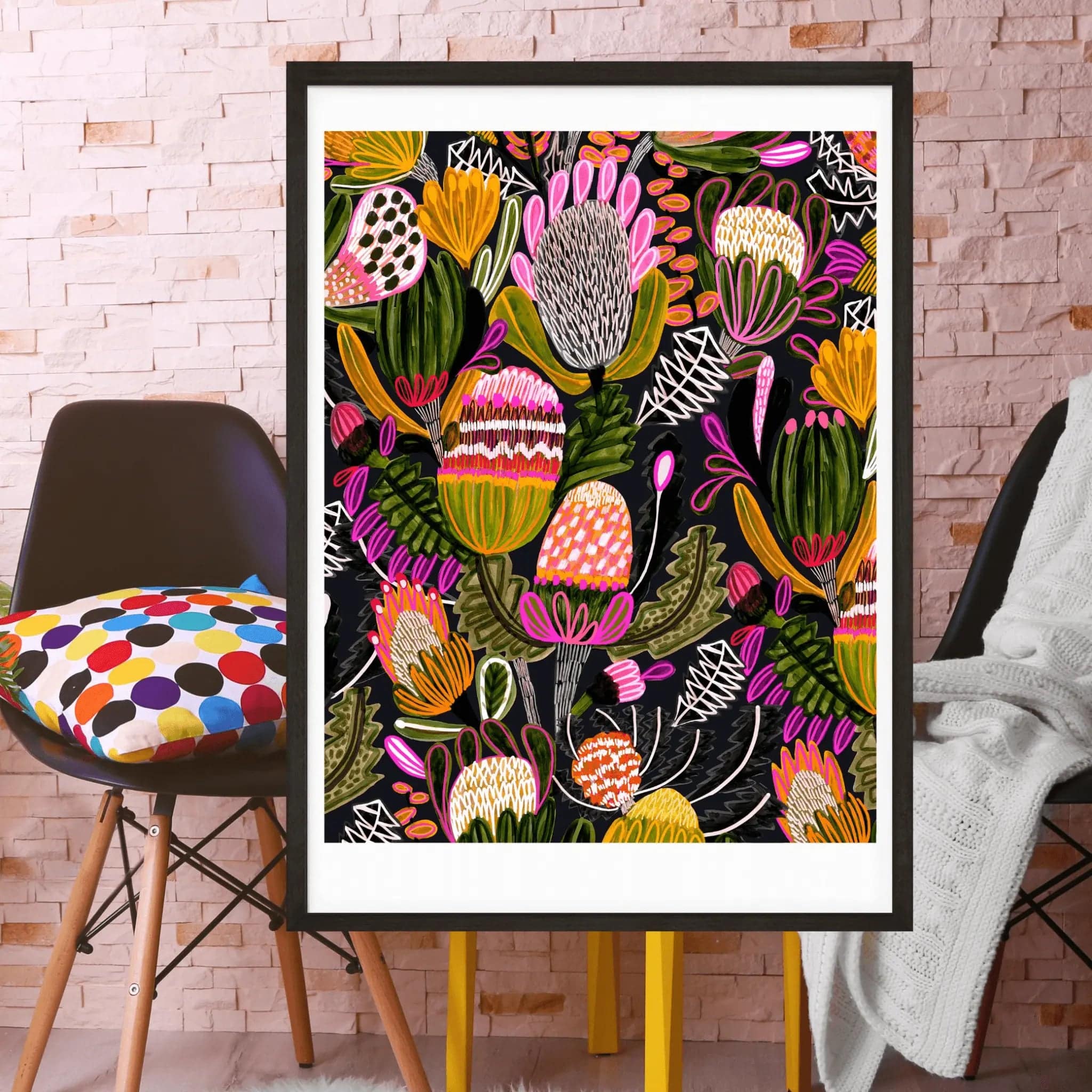 Bush Bankisa Modern Wall Art Print - Contemporary Home Decor for Living Room, Bedroom & Office - Perfect for Gifts & Interior Design