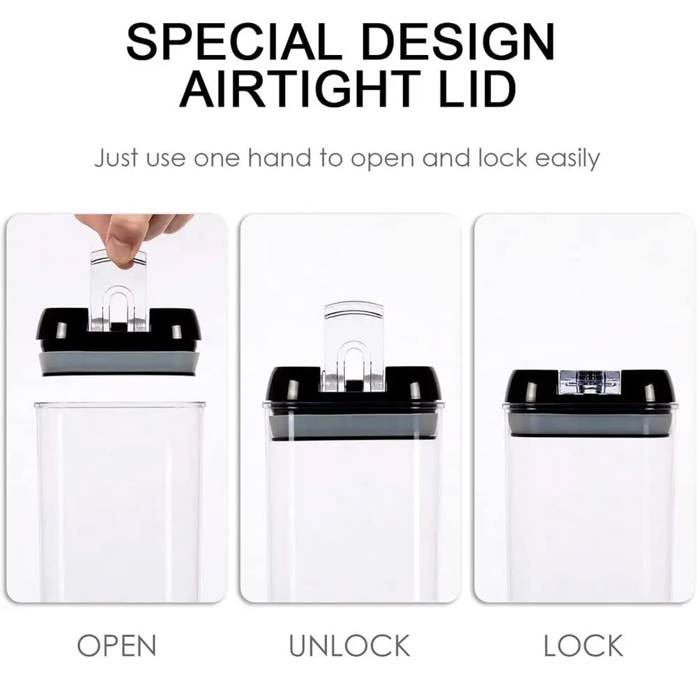 Airtight Food Storage Containers Set - 7 PC Kitchen Pantry Organization for Cereal, Rice & Flour - 100% Airtight with Labels & Marker - Perfect for Home, Office, and Camping Use
