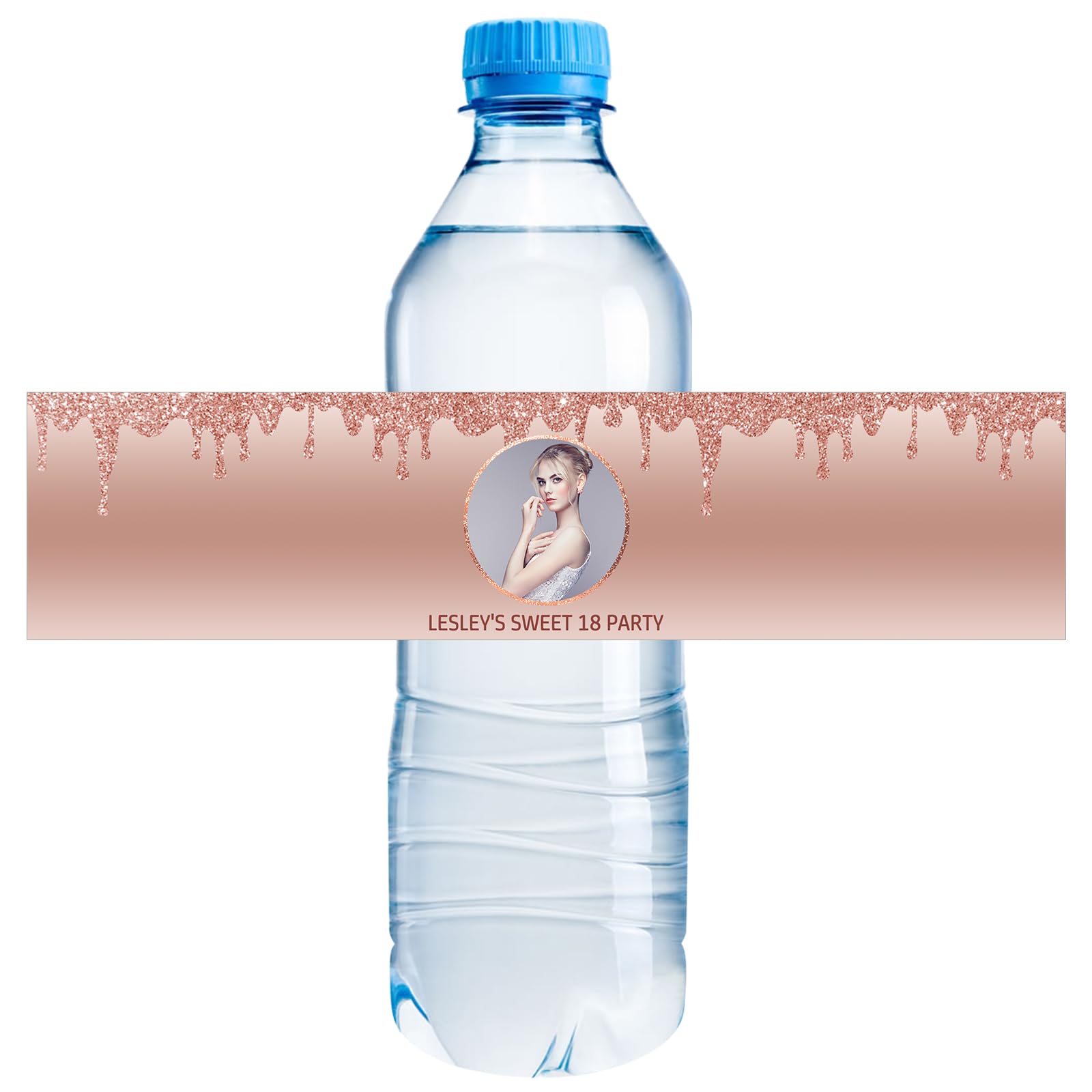 Custom Personalized Water Bottle Labels with Name & Photo - Waterproof Stickers for Birthday, Wedding, Baby Shower, Graduation, Anniversary - Perfect for Party Favors, Event Decorations & Gift Tags