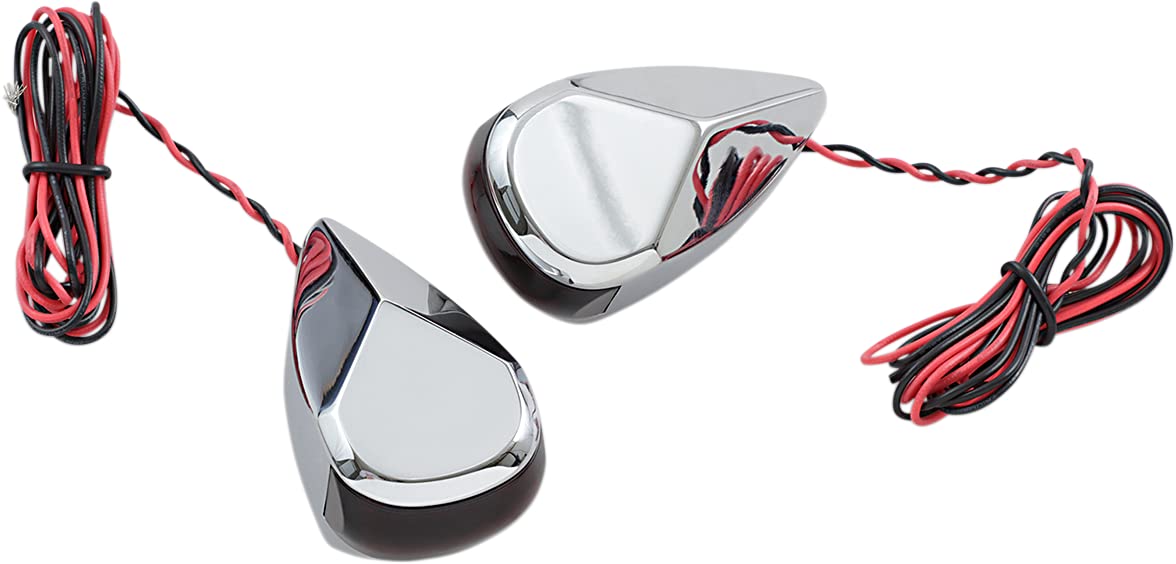 MRL-3C LED Turn Signal Light - Chrome Red/Red Lens for Motorcycle, Car, Truck - High Visibility Safety Lighting for Night Riding & Driving