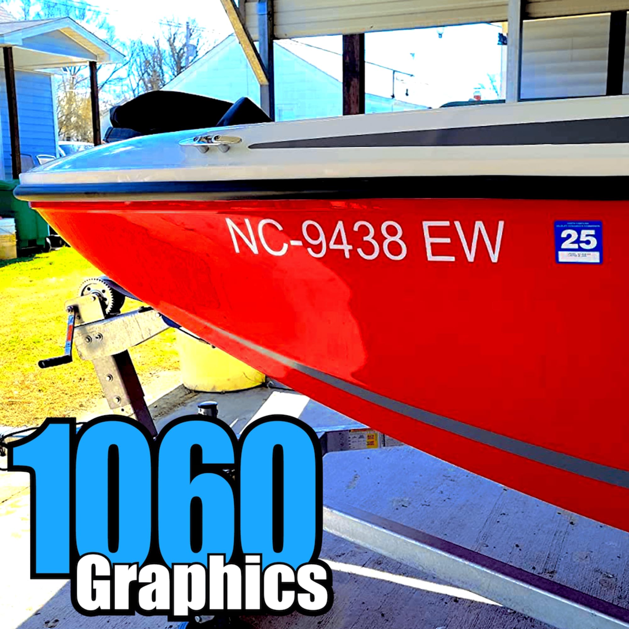 Custom 1060 Graphics Boat Registration Numbers & Letters - 2 Sets of Durable Marine Vinyl Sticker Decals for Boats, Yachts & Watercraft | Perfect for Hull Identification & Personalization