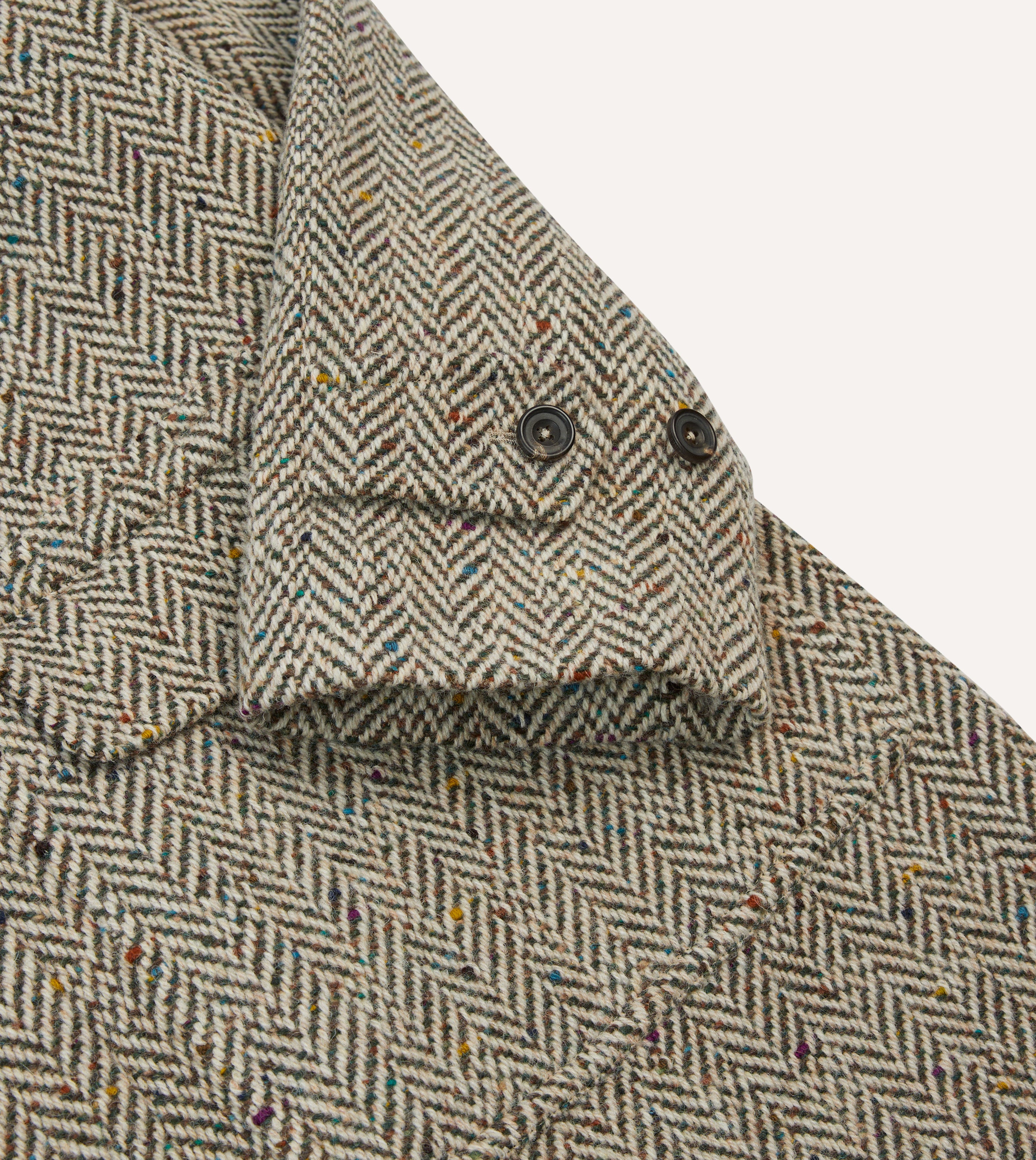 Taupe Herringbone Flecked Wool Raglan Coat for Women - Warm Winter Overcoat with Stylish Flecked Design, Perfect for Office, Dating and Outdoor Activities
