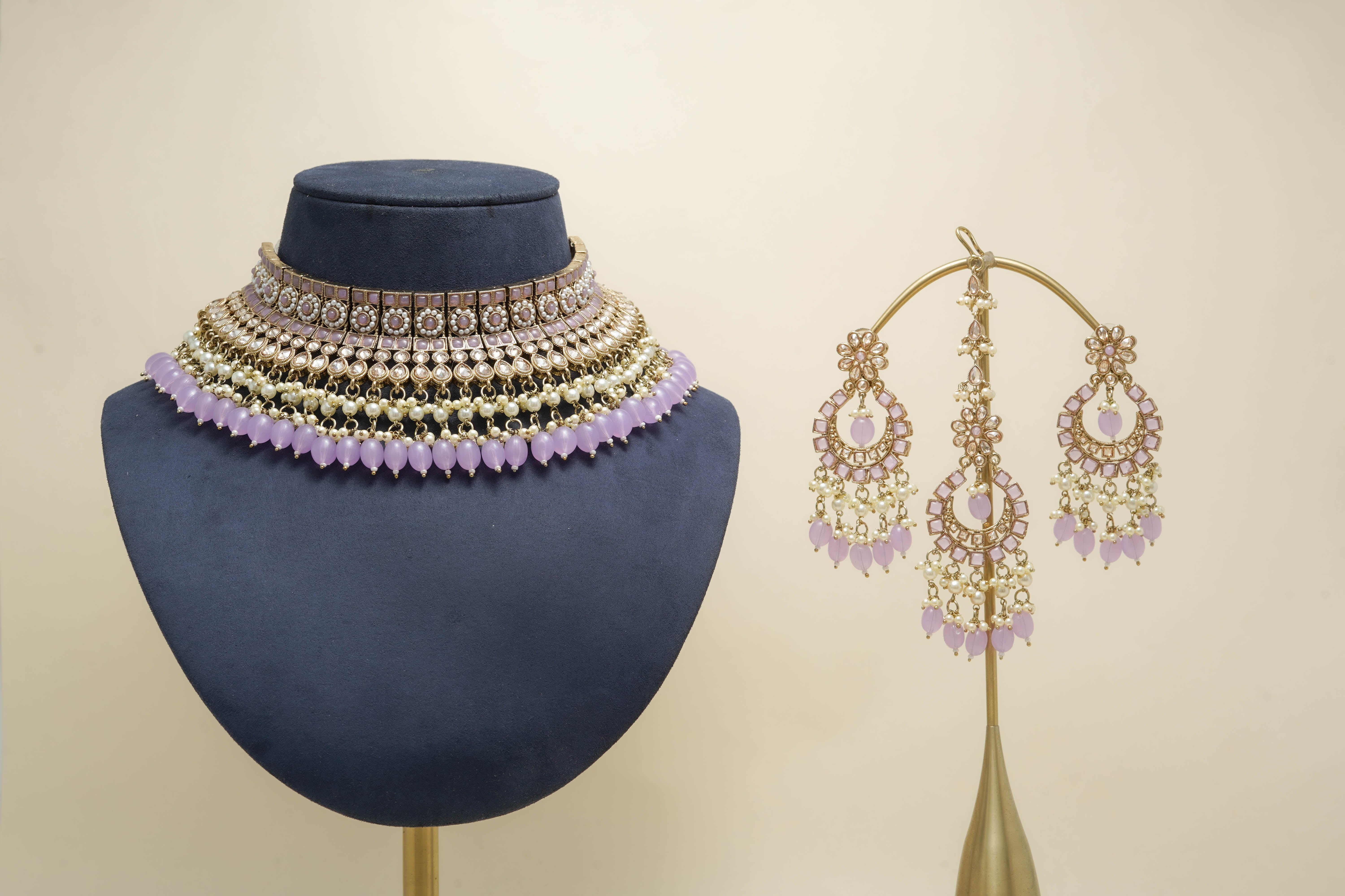 Exquisite Ishita Polki Jewelry Set | Handcrafted Kundan Necklace & Earrings | Perfect for Weddings, Parties & Special Occasions