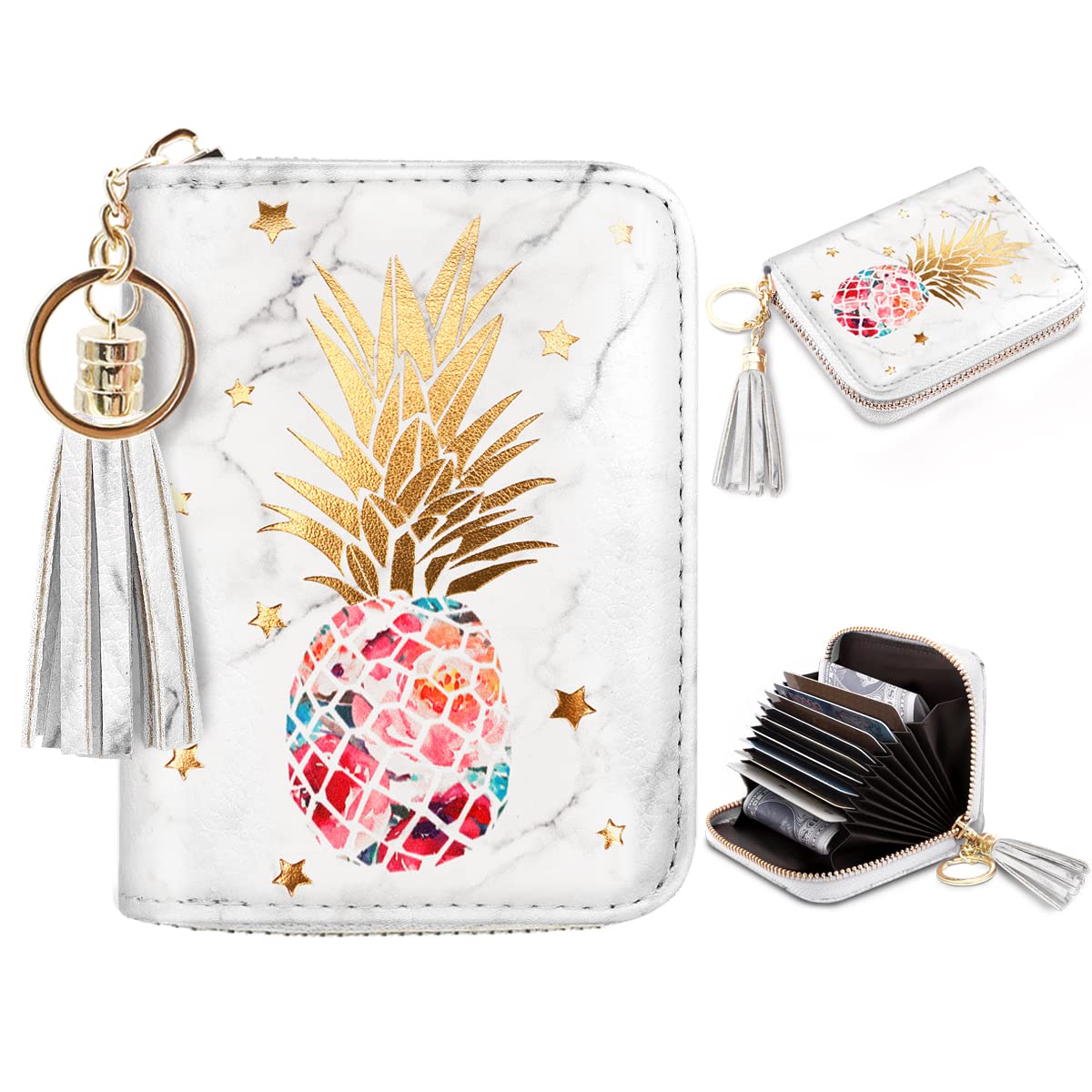Stylish RFID Blocking Glitter Credit Card Holder for Women - Compact & Secure Small Wallet for Credit Cards, ID & Cash - Perfect for Travel, Shopping & Everyday Use