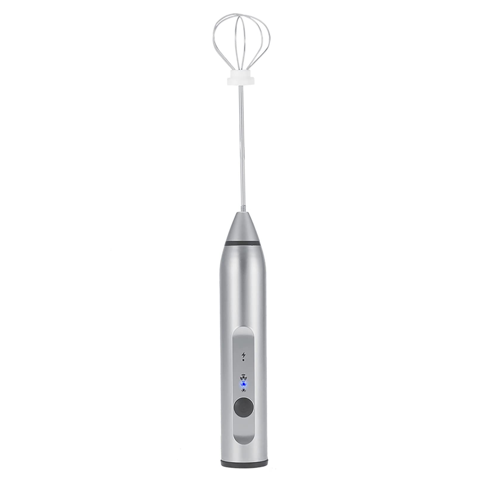 **Rechargeable Electric Milk Frother for Cappuccino & Latte - Professional Foam Maker for Home & Restaurant Use (Silver) | Perfect for Coffee, Hot Chocolate & Matcha Drinks**