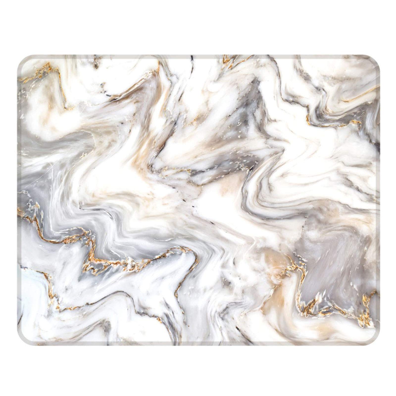 Non-Slip Rubber Square Mouse Pad 260x210mm for Computer & Laptop - Marble Grey Gaming & Office Work Surface - Perfect for Home Office, Gaming Setup & Professional Workspaces
