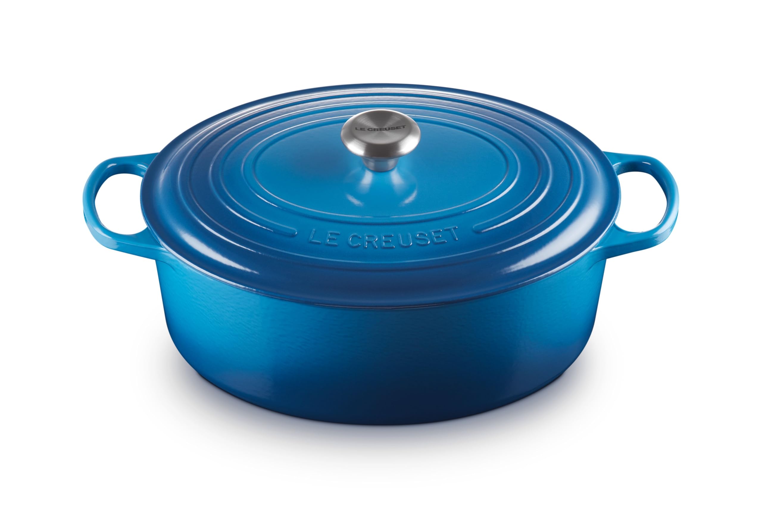 Le Creuset Enameled Cast Iron Signature Oval Dutch Oven 8 Quart – Marseille Blue | Premium Cookware for Braising, Roasting & Baking | Perfect for Family Dinners & Entertaining