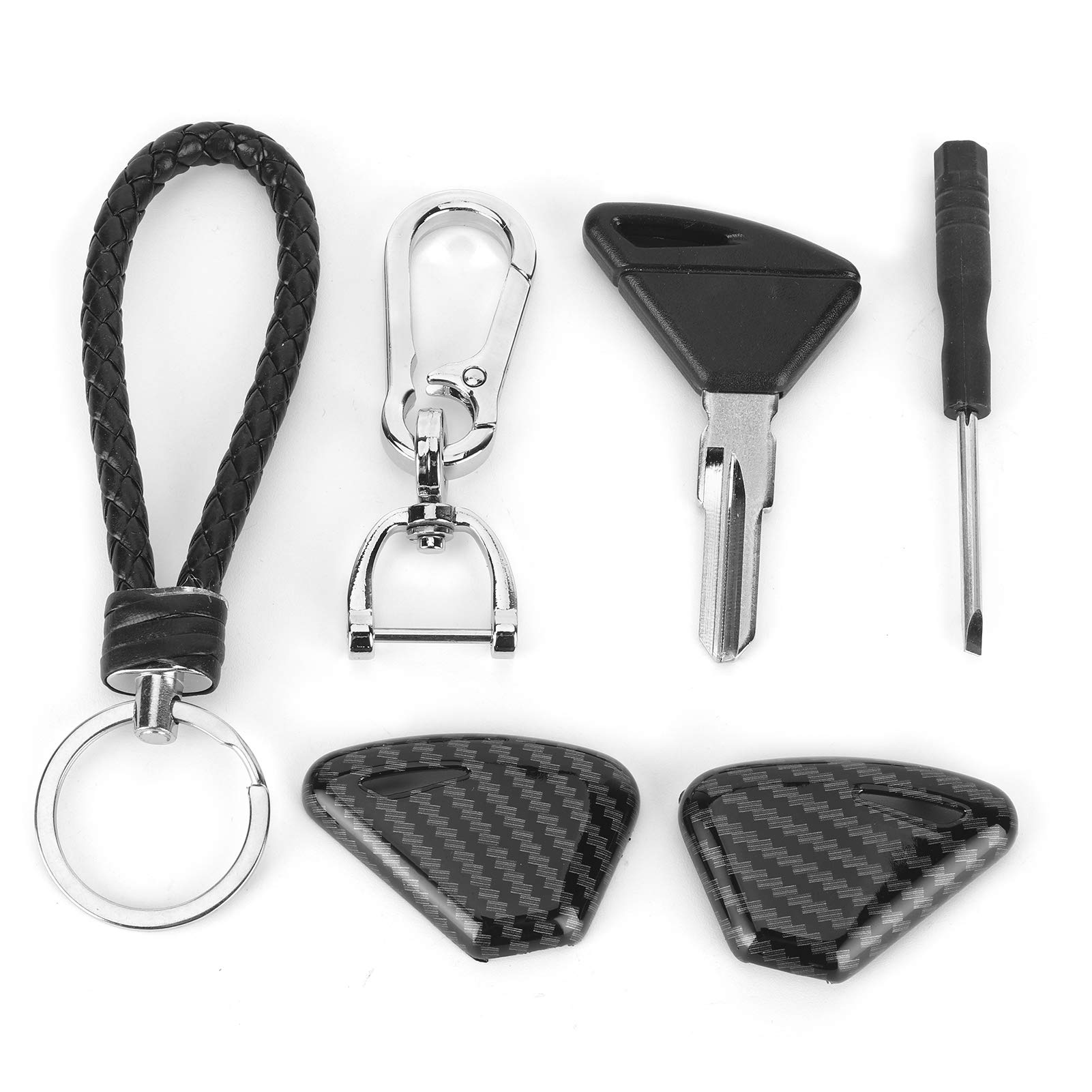 Blank Ignition Key for Aprilia Tuono & Dorsoduro 750/1200 - Uncut Motorcycle Key with Carbon Fiber Cover - Durable Replacement Bike Accessory - Perfect for Key Replacement, Security & Customization
