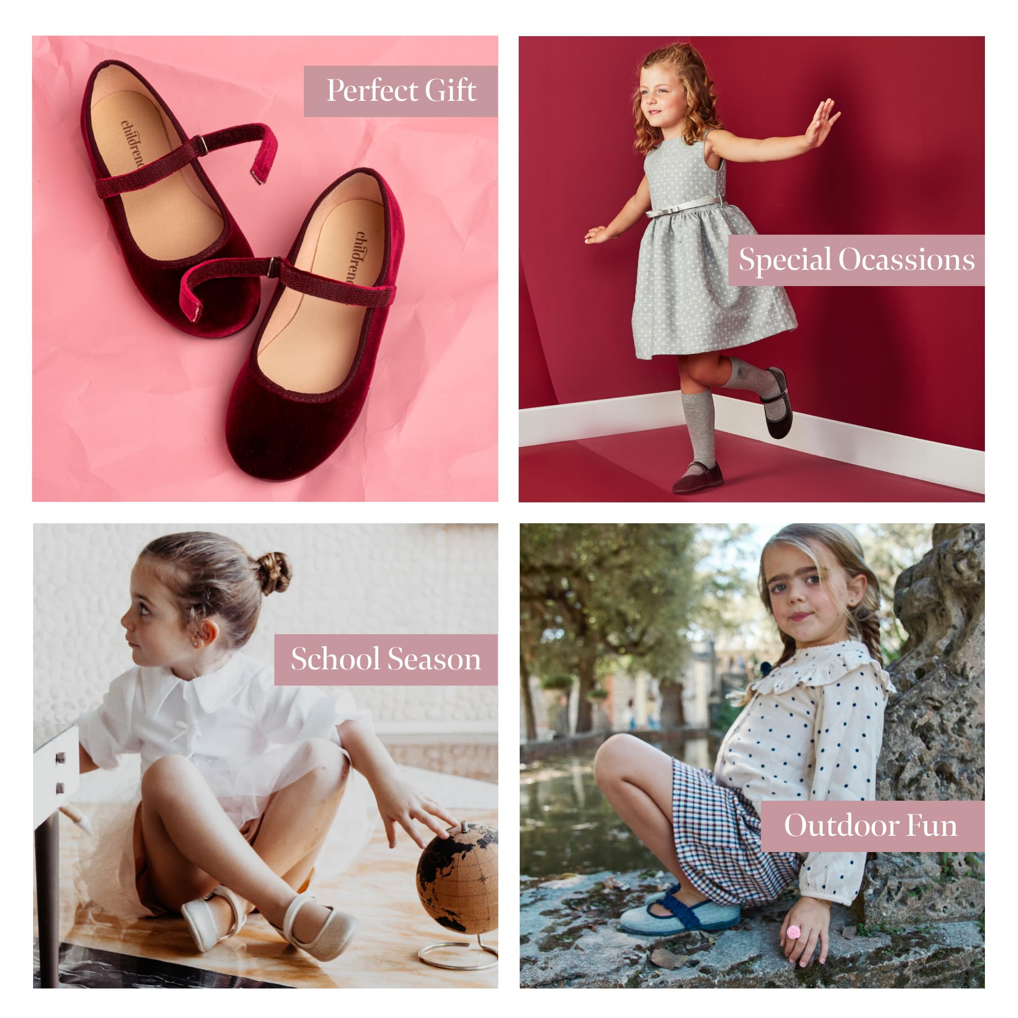 Comfortable Mary Jane Shoes with Elastic Straps for Girls – Toddler, Little Kid & Big Kid Sizes – Perfect for School, Parties, Weddings & Special Occasions