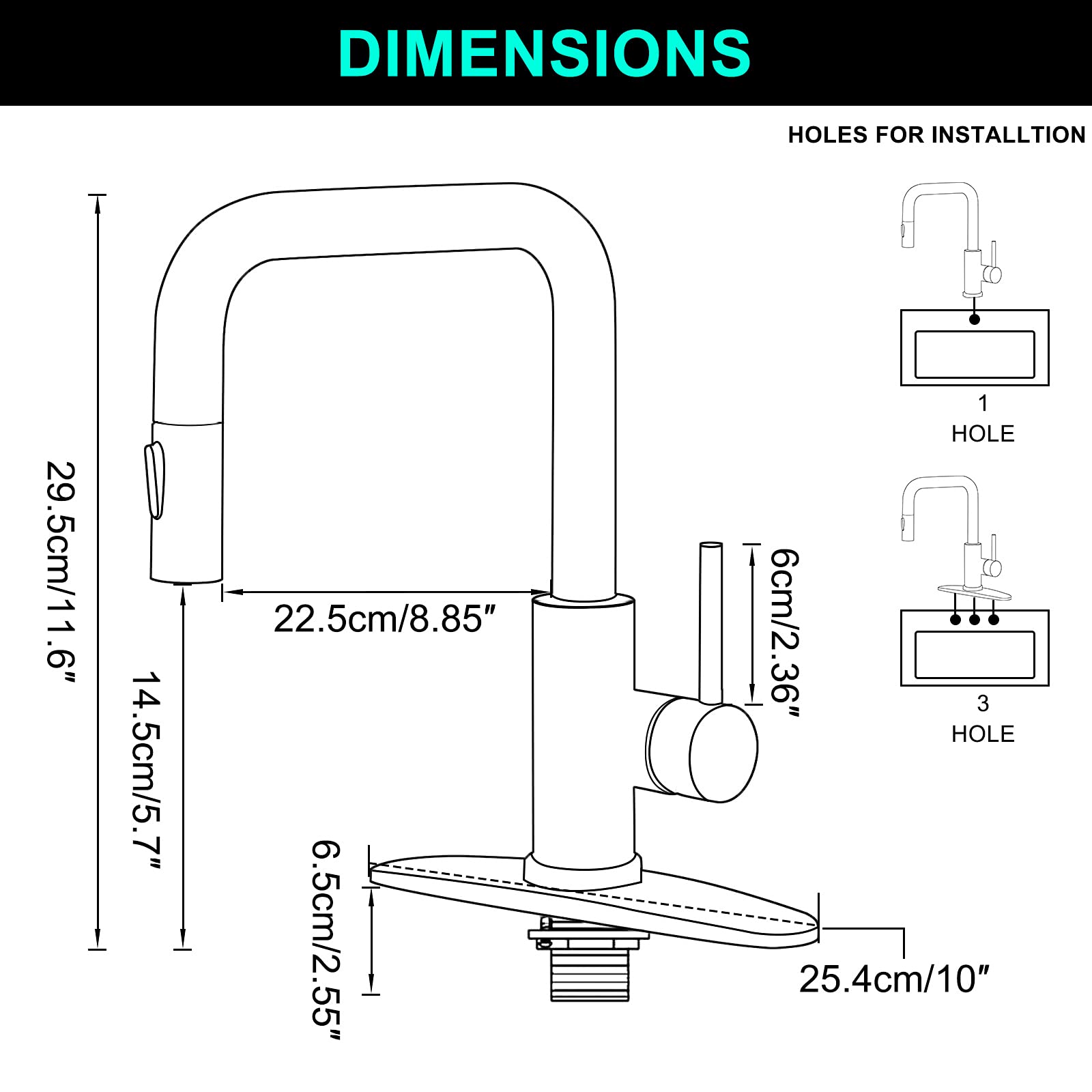 Stainless Steel Single Handle Pull Out Sprayer Kitchen Faucet - Matte Black Finish for Modern Sink & Countertop | Ideal for Cooking, Washing Dishes & Food Prep
