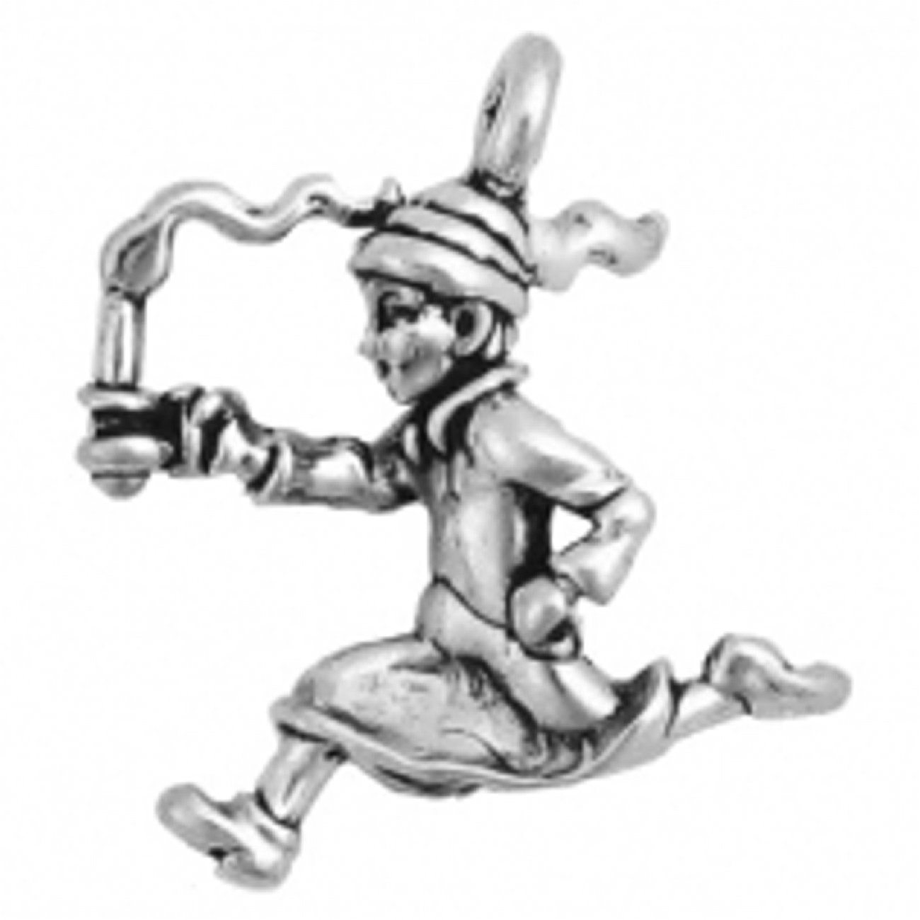 Sterling Silver 1.5mm Box Chain Necklace with 3D Wee Willie Winky in Nightgown Pendant - Unisex Jewelry Gift for Men & Women - Perfect for Casual Wear, Parties & Special Occasions