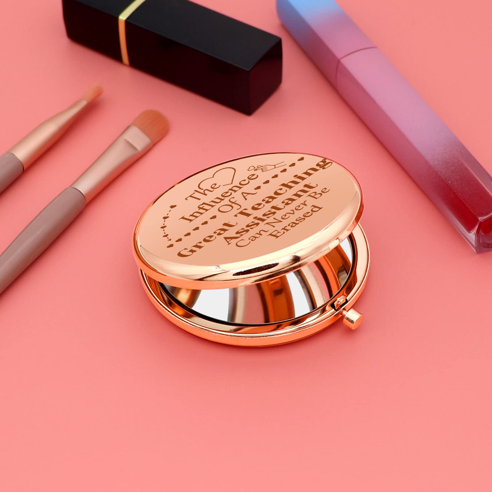 **Compact Makeup Mirror for Women - Perfect Teacher Assistant Gift, Graduation, Teacher's Day, Retirement & End of Term Appreciation Gifts - Portable Personal Makeup Mirror for Travel, Home & Office Use**