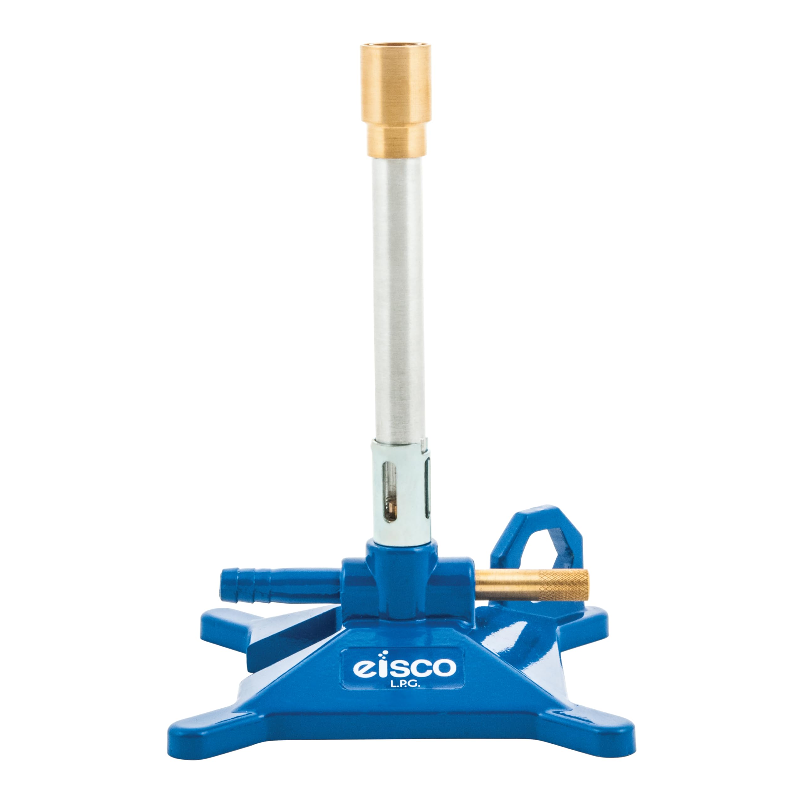 Eisco Scientific No Tip Bunsen Burner - Heavy Duty Iron Construction for LP Gas - Perfect for Science Labs, Chemistry Experiments & Classroom Demonstrations