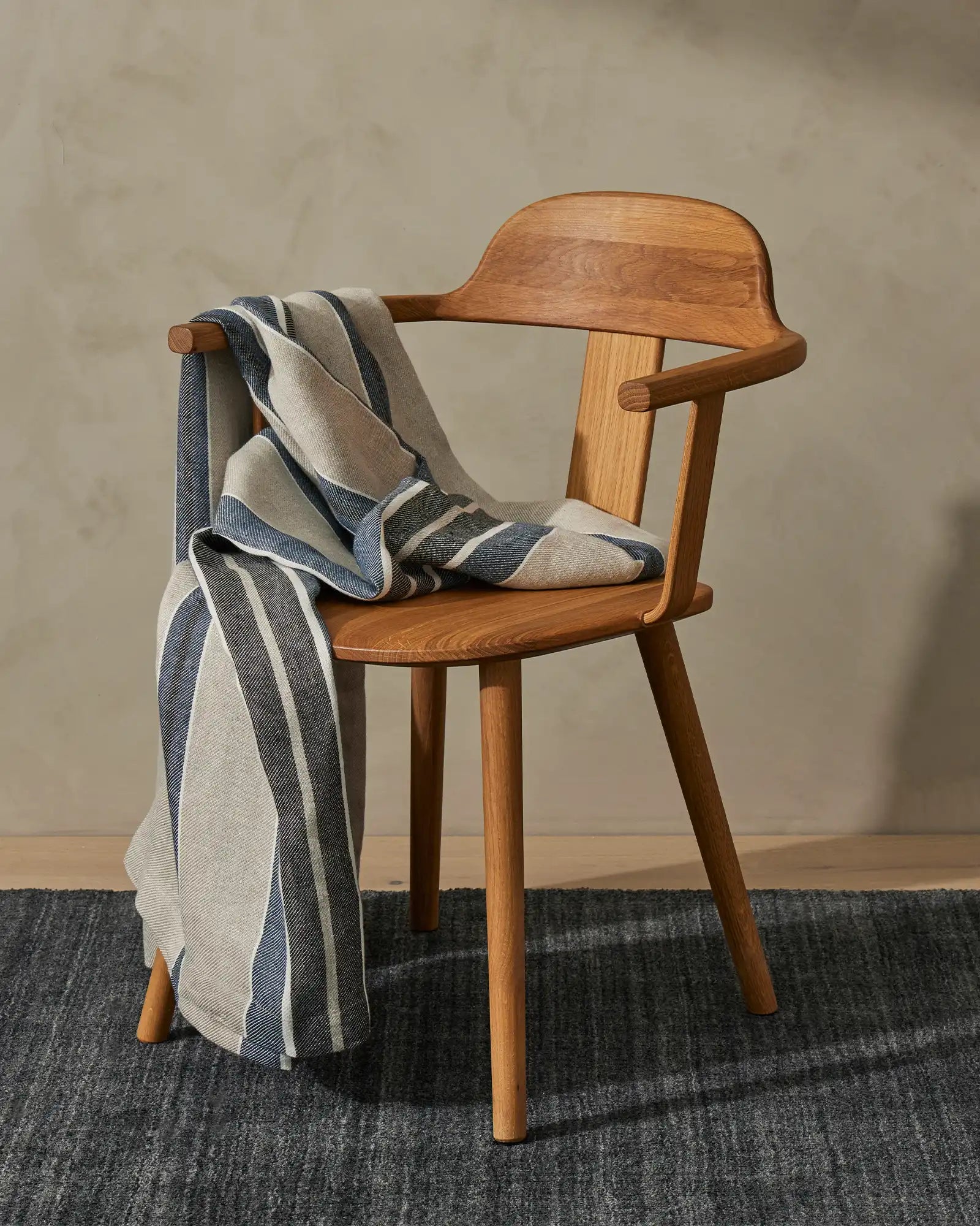Premium Franco Linen Throw Blanket - Soft Denim Blue Woven Cotton Blend - Perfect for Sofa, Bed & Cozy Home Decor