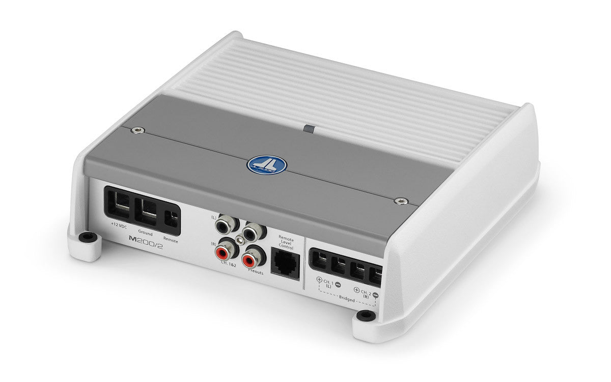 JL Audio M200/2: 2 Channel Class D Full Range Marine Amplifier 200W - Perfect for Boats, Yachts & Marine Audio Systems