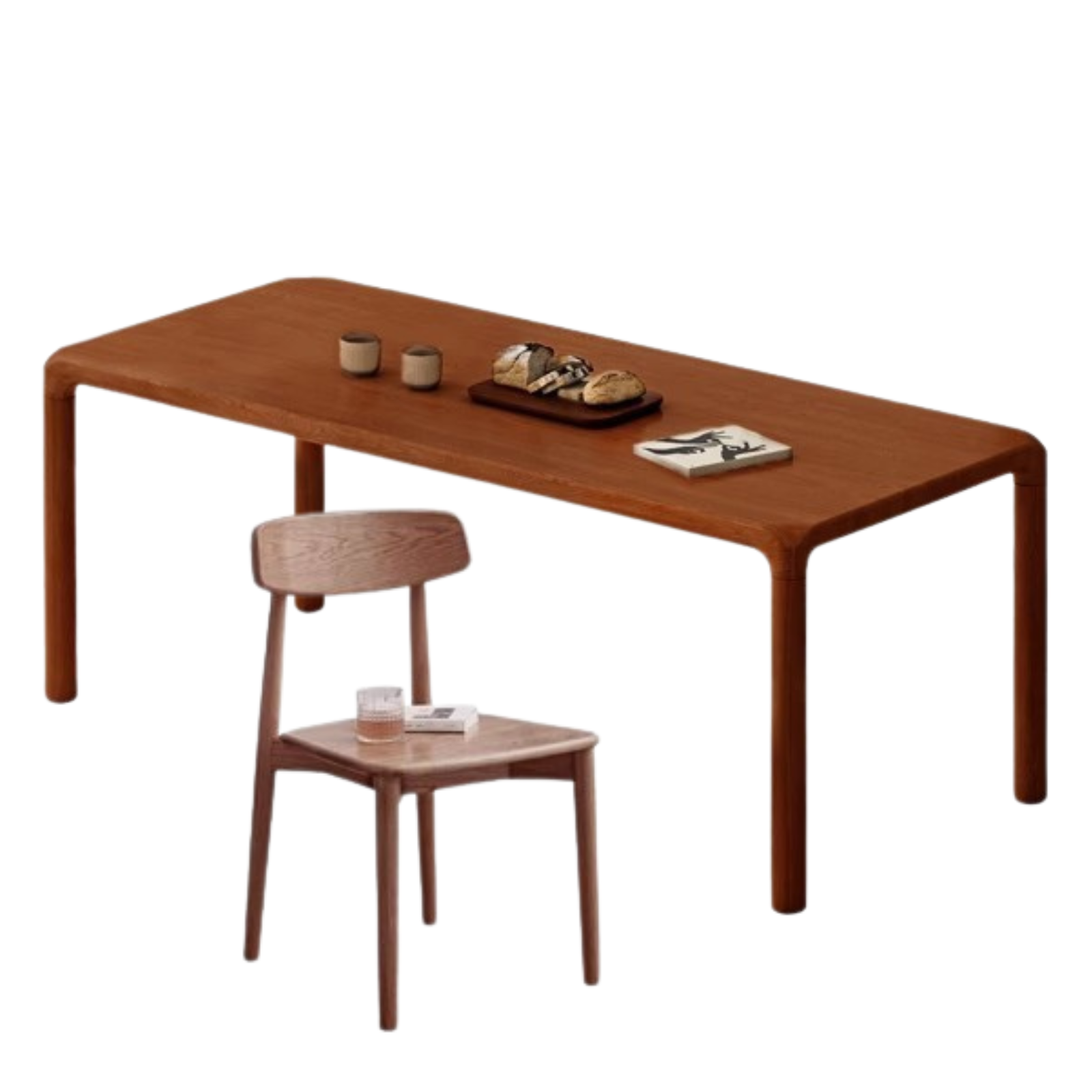 Premium Black Walnut & Ash Solid Wood Rectangular Dining Table - Handcrafted Rustic Farmhouse Style for Dining Room, Kitchen, or Open Concept Living Space
