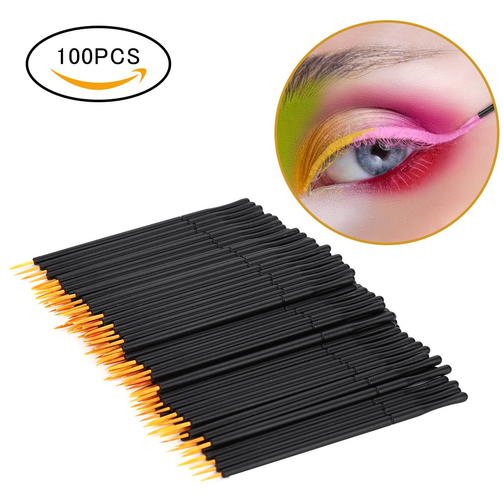 100pcs Disposable Eyeliner Brushes - Ultra Thin Precision Liquid Eyeliner Brush Wands for Flawless Makeup Application | Perfect for Professional Salon Use & Home Makeup Kits | Soft & Hard Head Options for Eyeliners, Eyeshadows & Cosmetic Tools