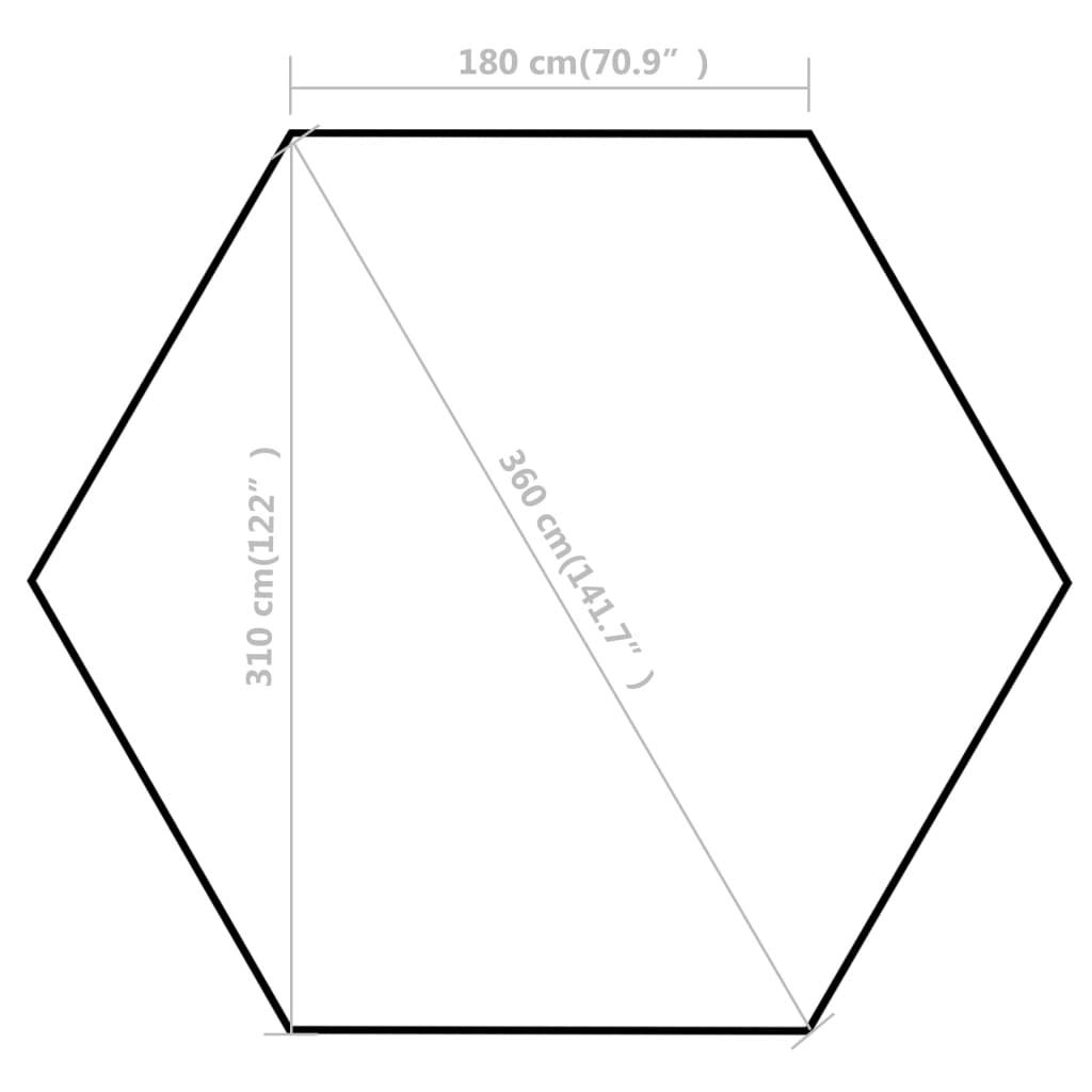 11.8'x10.2' Hexagonal Pop-Up Canopy Tent - Instant Folding Outdoor Shelter with Legs, Portable Gray Marquee for Camping, Beach, Picnics & Outdoor Events