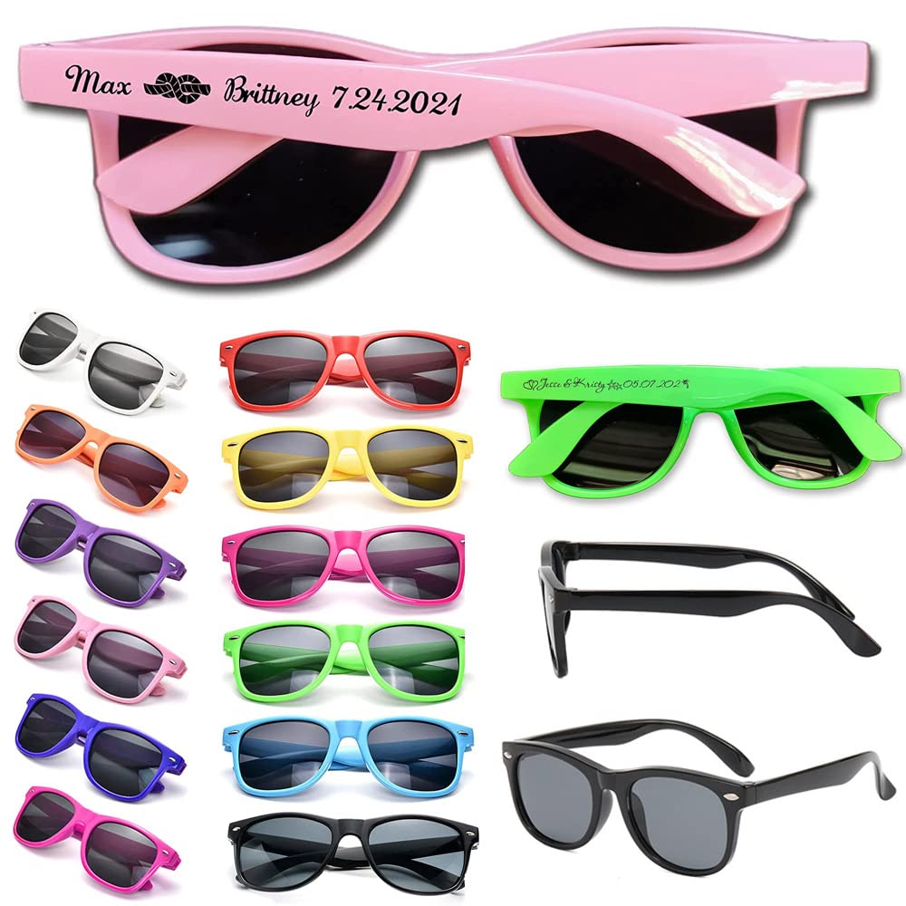 Personalized Bulk Wedding Sunglasses - Custom Destination Party Favors for Bridal & Bachelor Parties - Perfect for Beach Weddings, Bachelorette Events & Outdoor Celebrations