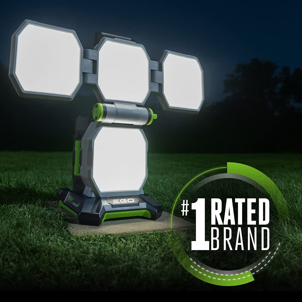 EGO LT1000 56V Cordless LED Work Light - 10,000 Lumens, 5 Brightness Levels, Opaque Diffuser - Battery & Charger Sold Separately (Gray) - Perfect for Construction Sites, Camping, Emergency Lighting, and Outdoor Events