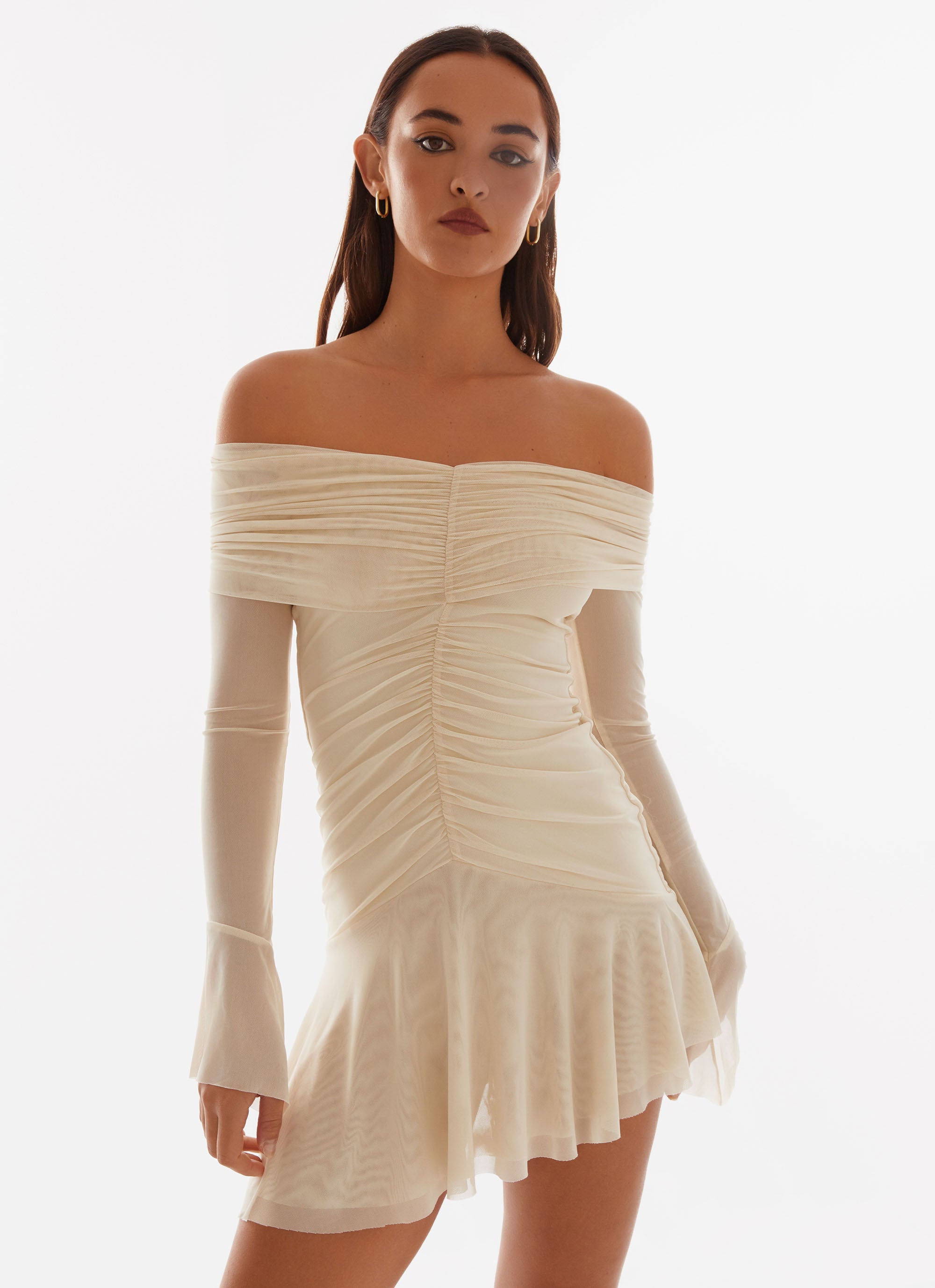 Ellis Ruched Mini Dress - Pastel Yellow Flowy Party Dress for Women, Summer Cocktail & Evening Events | Elegant Bodycon Style for Night Out, Date Night & Special Occasions