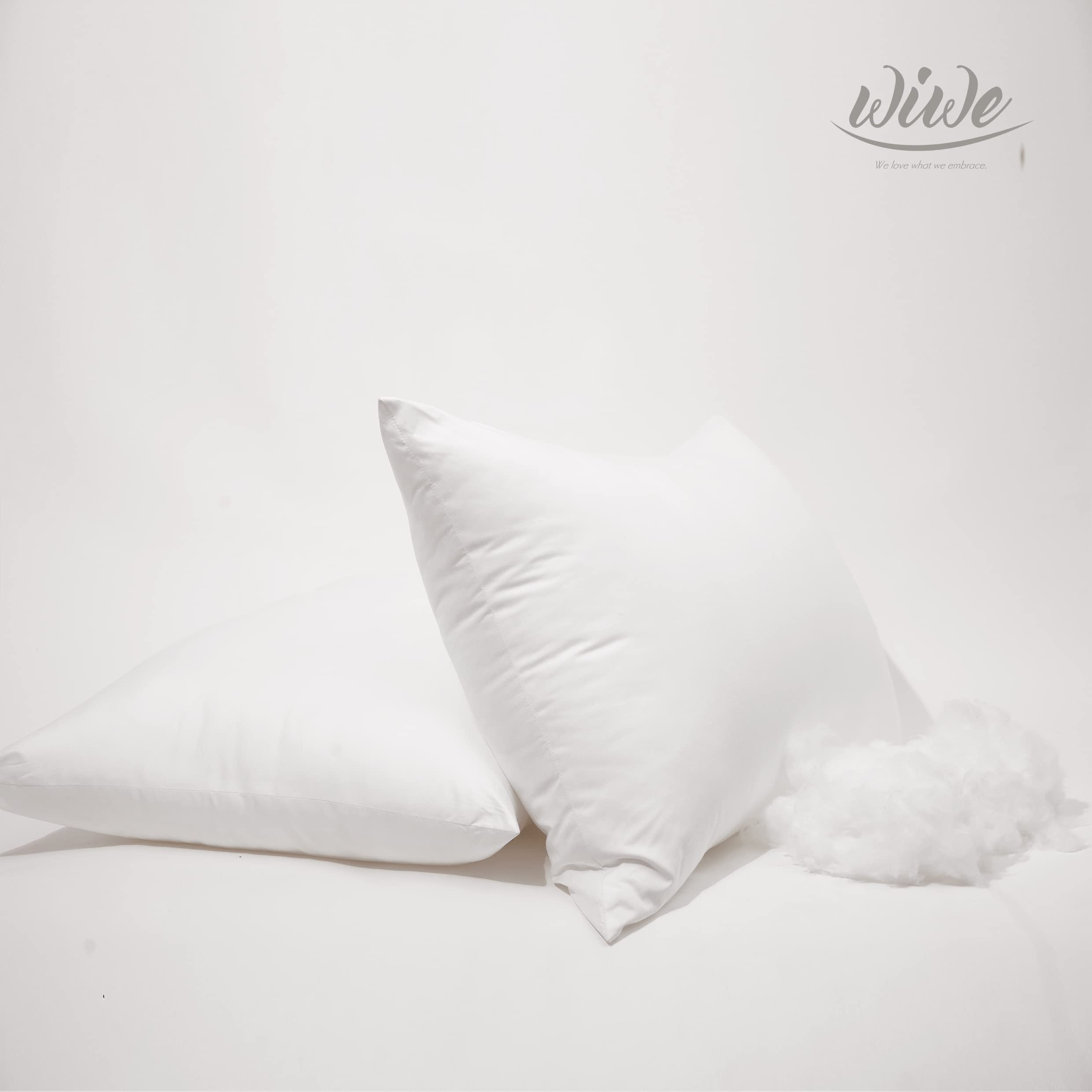 WIWE Standard Size Luxury Hotel Collection Bed Pillows - 2 Pack Super Soft Down Alternative Pillows for Back, Side & Stomach Sleepers | Perfect for Home, Hotel & Guest Room Comfort