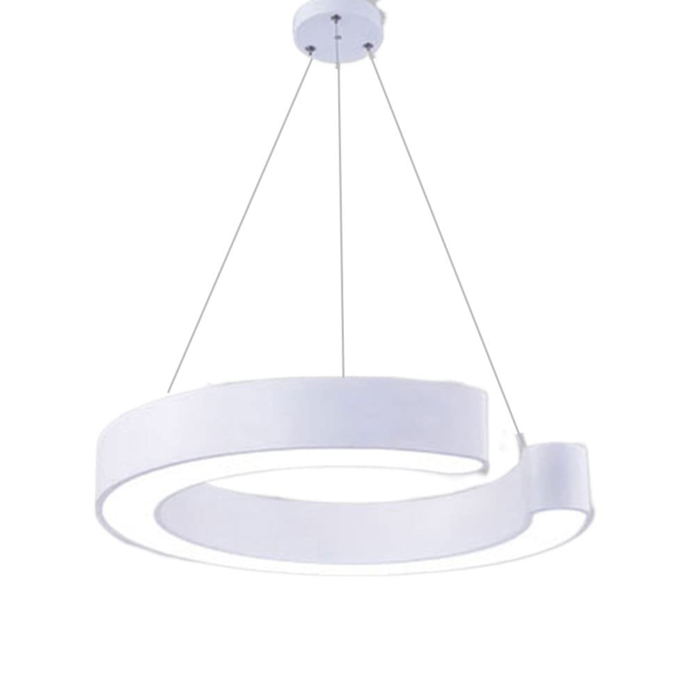 Modern LED Pendant Light Fixture - 1-Ring Dimmable Chandelier, 24W White Hanging Light for Dining Room & Kitchen Island | Energy-Efficient Ceiling Lamp for Home Decor & Ambient Lighting