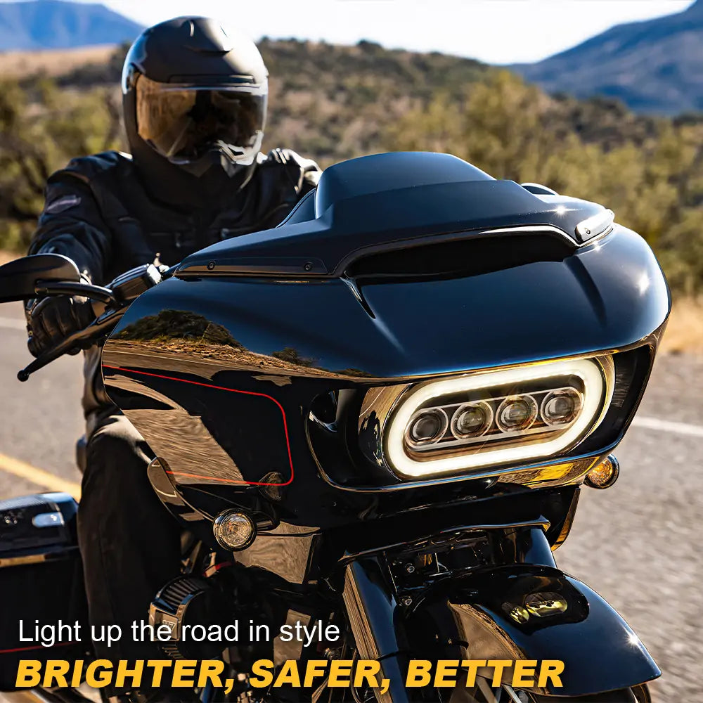 High-Performance LED Headlight for Harley Davidson Road Glide (2015 & Up) - Black - Upgrade Your Night Riding Safety & Visibility