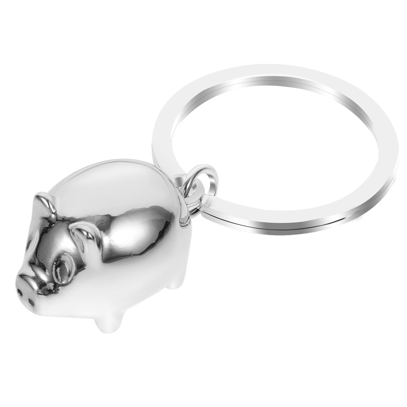 Cute Pig Keychain for Women - Silver Creative Keyring for Car Keys, Purse & Bag Accessory - Perfect Gift & Decoration for Everyday Use