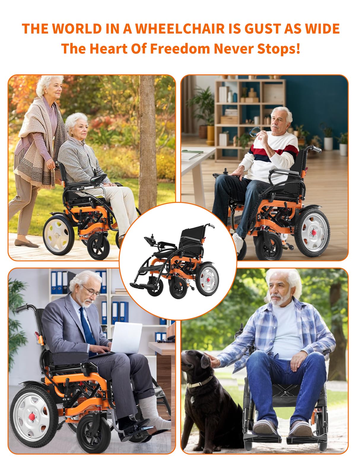 Foldable Heavy Duty Electric Wheelchair for Adults - 20