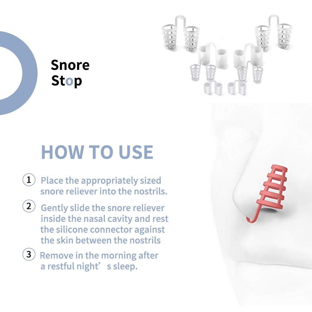 8 Pack Anti-Snoring Nose Vents - Adjustable Nasal Dilators for Better Breathing Relief, Includes Travel Case - Perfect for Sleep, Travel & Sports Activities
