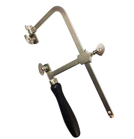 German Style Jewelers Saw Frame with 144 Assorted Saw Blades - Professional Jewelry Making Tool for Metal, Wood & Plastic Crafting