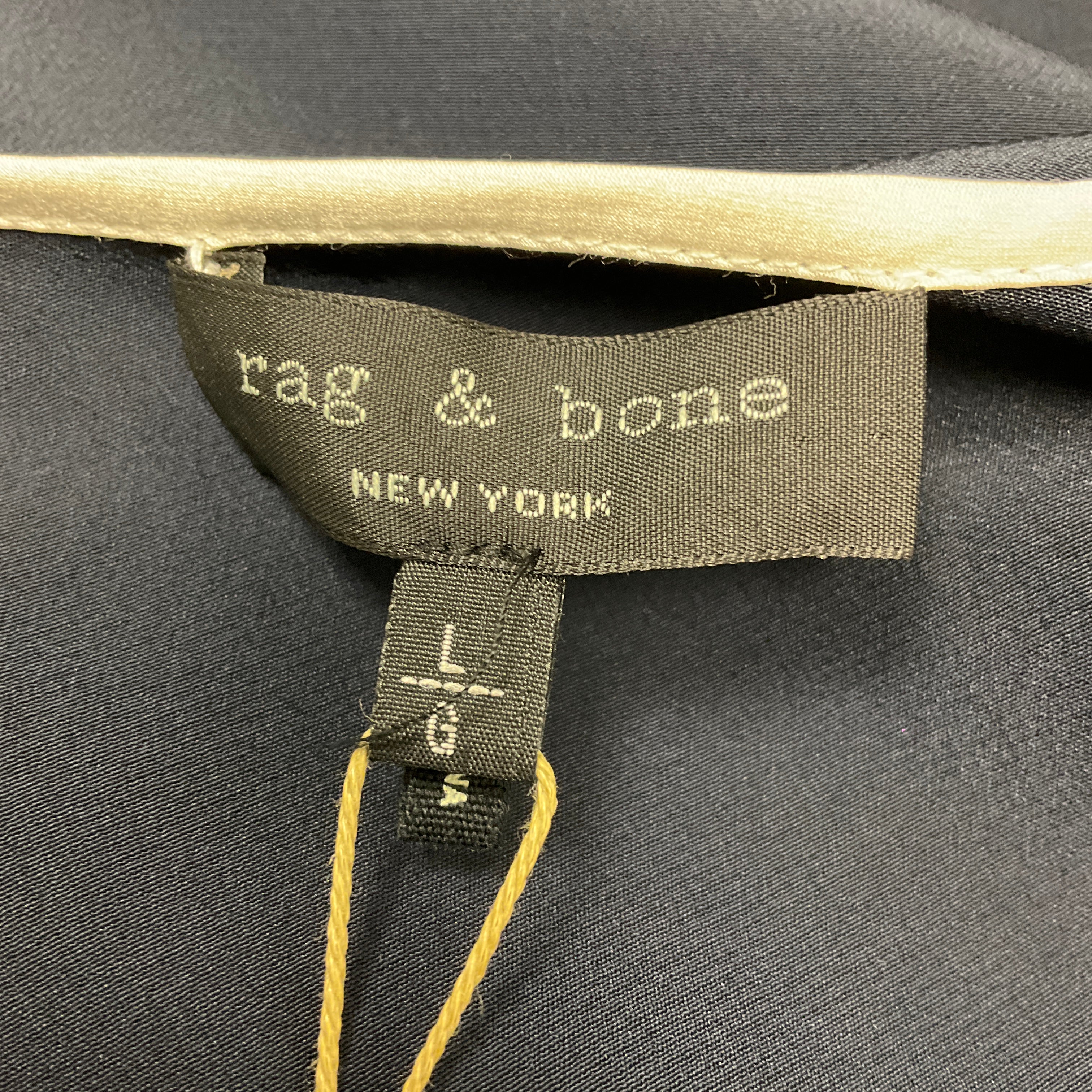 Rag & Bone Navy Blue Salute Farah Dress - Women's Elegant Midi Dress for Casual Wear, Office & Special Occasions