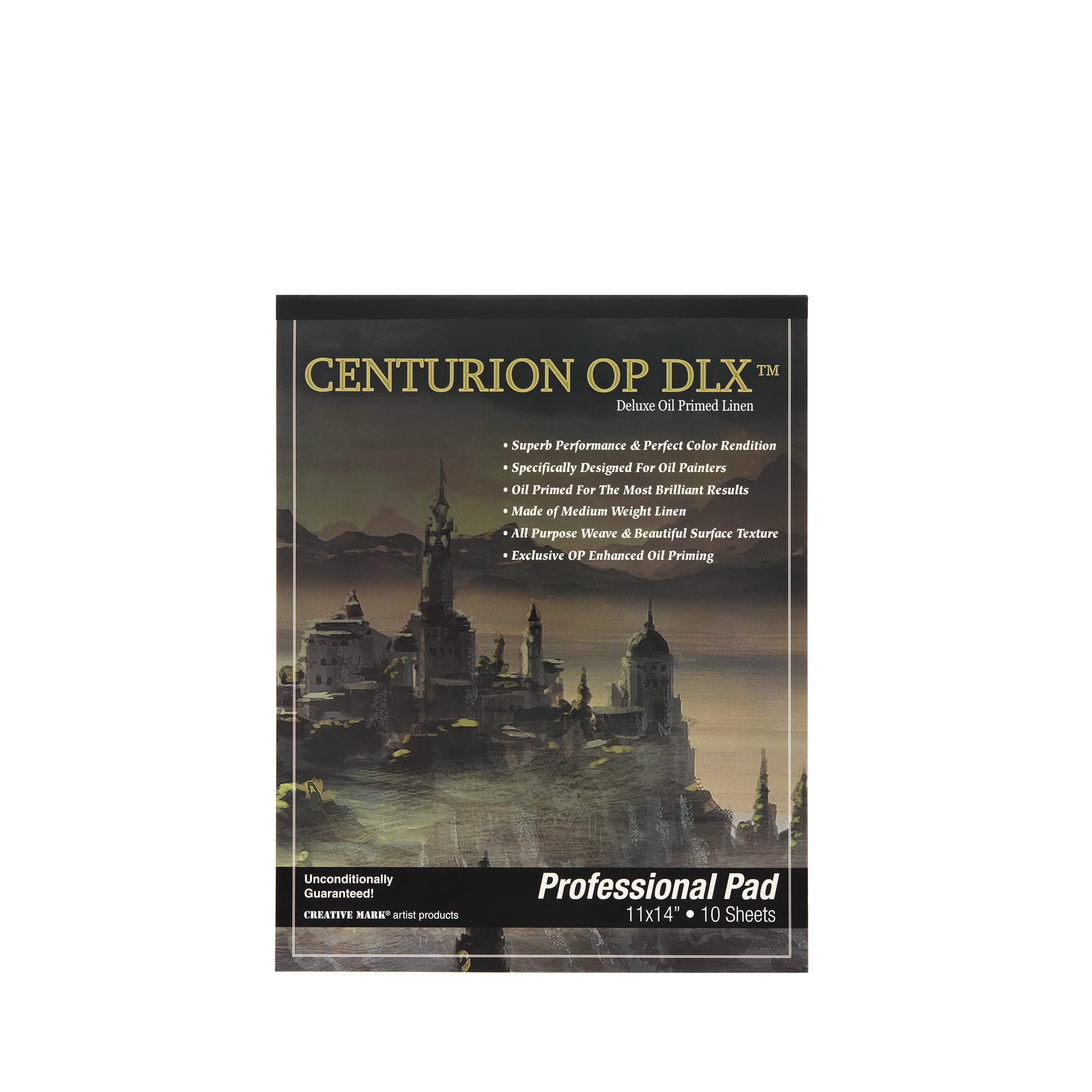 Centurion Deluxe Oil Primed Linen Pad 11x14 Inches - 6 Pack (10 Sheets per Pad) | 11 oz No Bleed Pages | Lightweight Travel Art Canvas for Plein Air Painting | Perfect for Outdoor Sketching, Studio Work & Watercolor Techniques