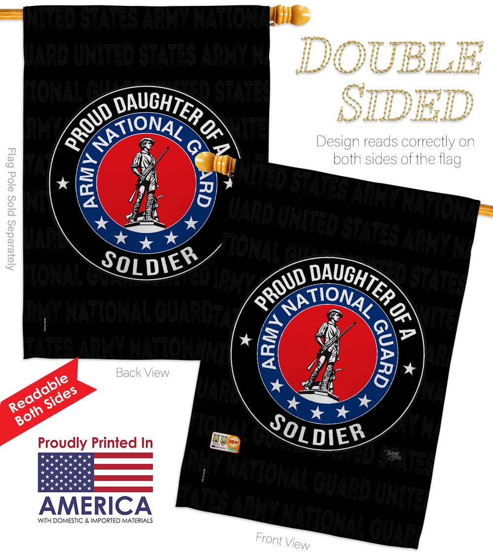US Army National Guard Garden Flag Kit - Double-Sided 28x40 Inch Military House Banner for Proud Soldier Families, Veterans & Retirees | Made in USA | Perfect for Patriotic Yard Decor & Armed Forces Appreciation Gifts