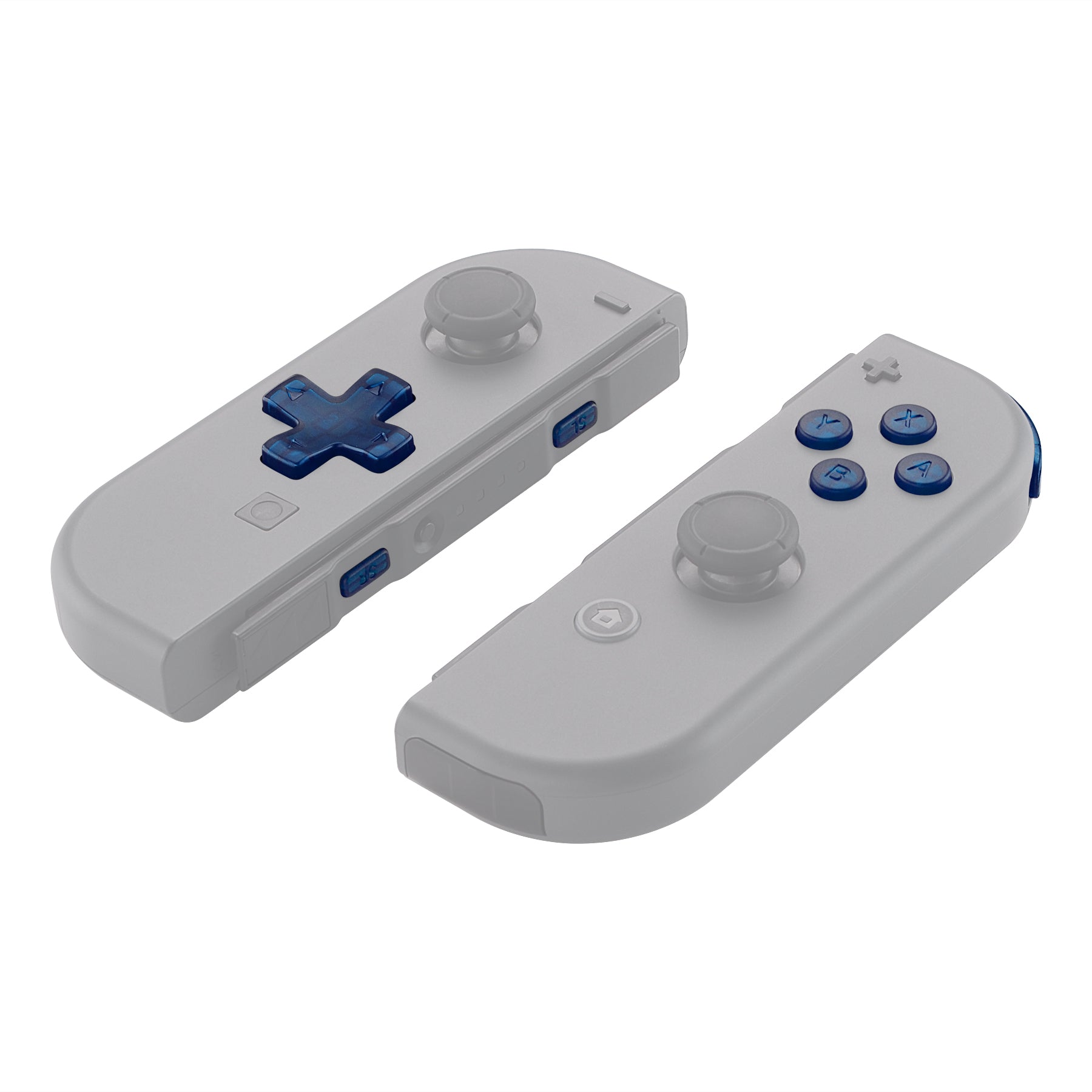 eXtremeRate Clear Blue D-Pad & ABXY Button Set with Triggers & Springs - Full Replacement Kit for Nintendo Switch Joy-Con & OLED Joy-Con (D-Pad Compatible with eXtremeRate Shells) - Perfect for Gaming Upgrades & Controller Customization