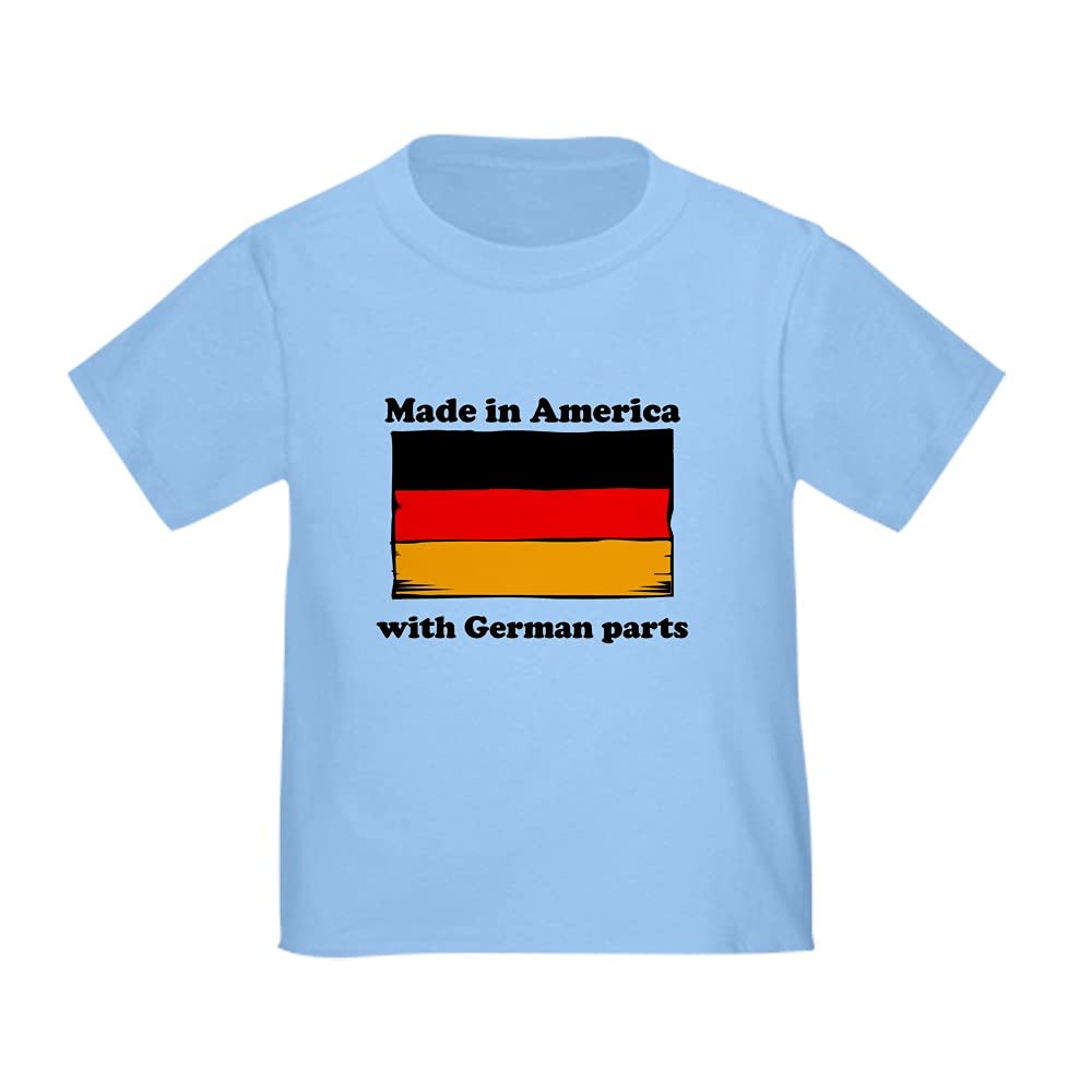 Made in America with German Parts Toddler T-Shirt - Soft Cotton Tee for Kids, Boys & Girls - Perfect for Playtime, School & Family Outings