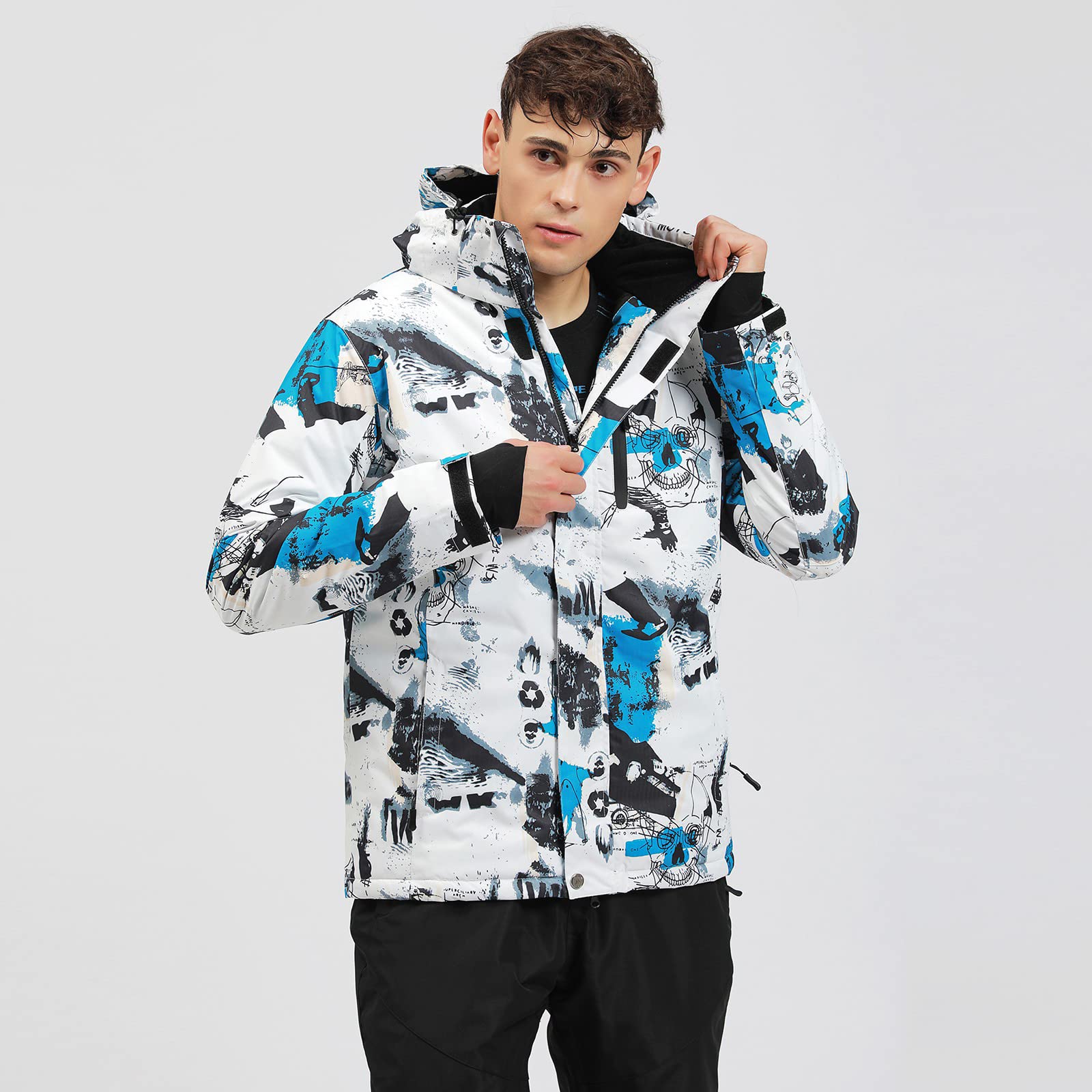 Men's Waterproof Ski Jacket & Pants Set - Windproof Winter Snowsuit with Hood for Skiing & Snowboarding | Warm 2-Piece Snow Coat for Outdoor Winter Sports