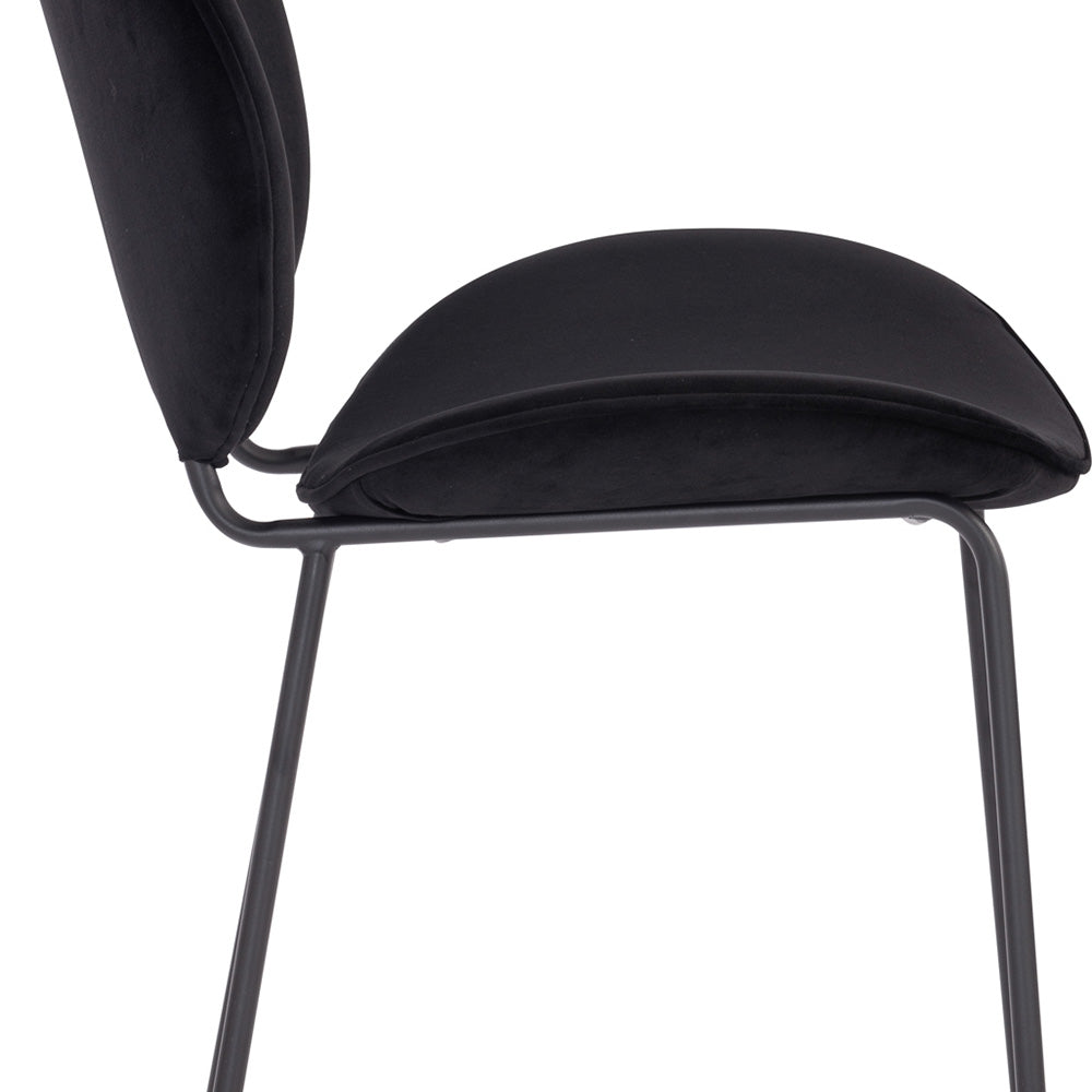 Luxury Black Velvet Dining Chair - Modern Upholstered Kitchen & Dining Room Furniture for Home Decor | Perfect for Formal Dining, Breakfast Nook & Small Spaces