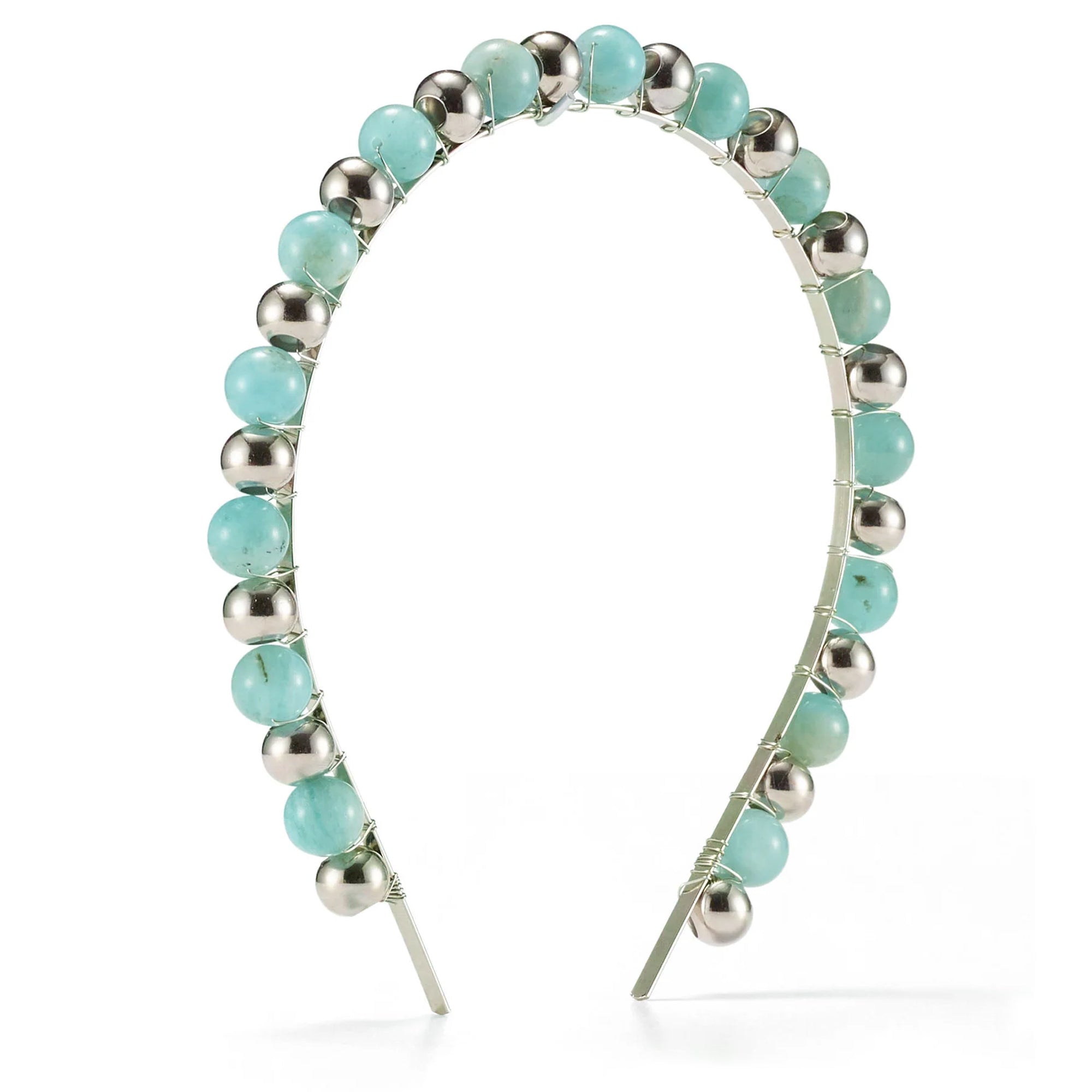 Libby Stone Beaded Strand Headband for Women - Bohemian Hair Accessories for Parties, Weddings & Everyday Wear - Stylish Elastic Head Wrap for Long Hair