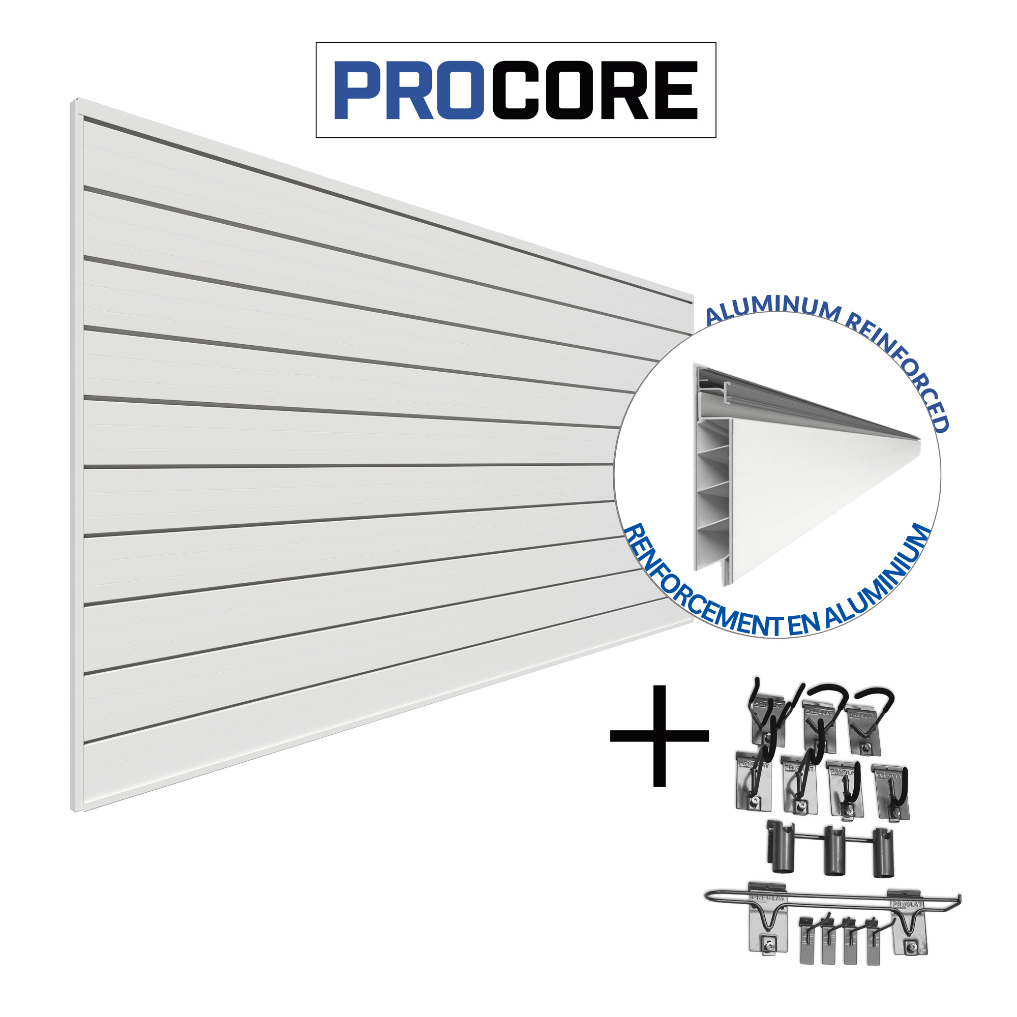 PROCORE Slatwall Sports Bundle - Wall Mounted Storage System for Sports Equipment - Perfect for Gyms, Garages, and Home Organization