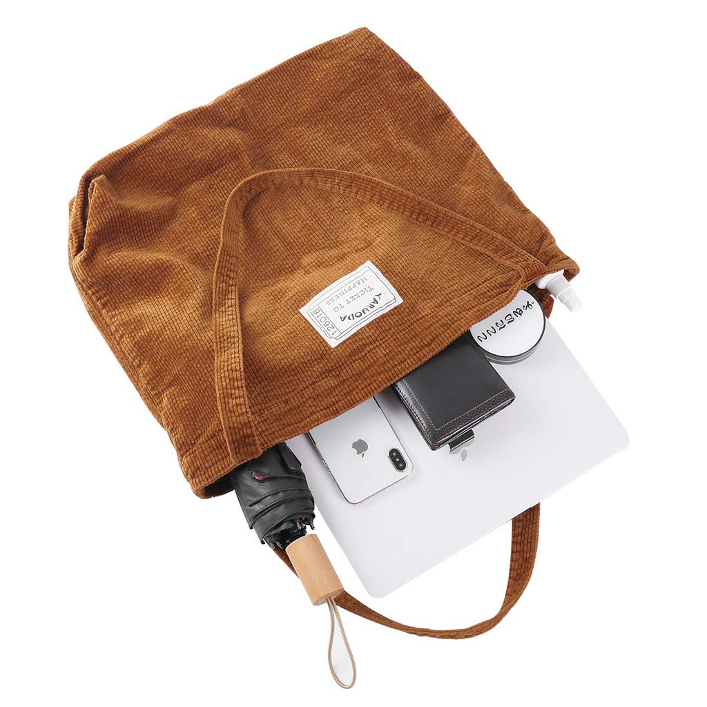 Stylish Women's Corduroy Hobo Shoulder Bag - Casual Shopper Tote Handbag for Everyday Use, Work & Travel